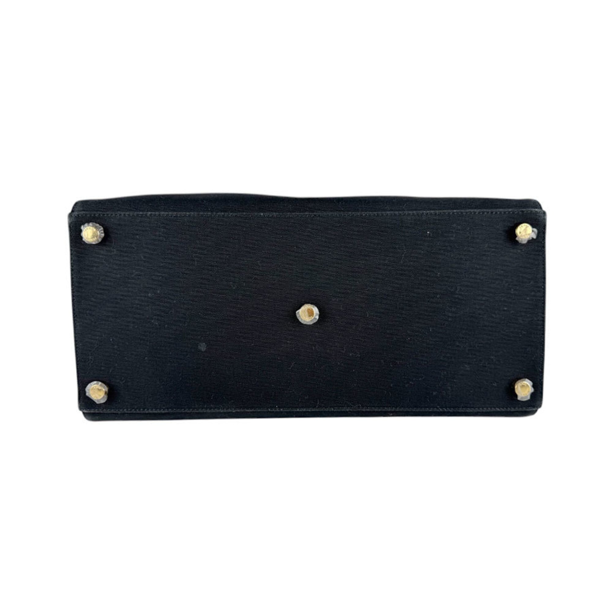 Fendi Black Gold Canvas Handbag Shoulder Bag (Pre-Owned)