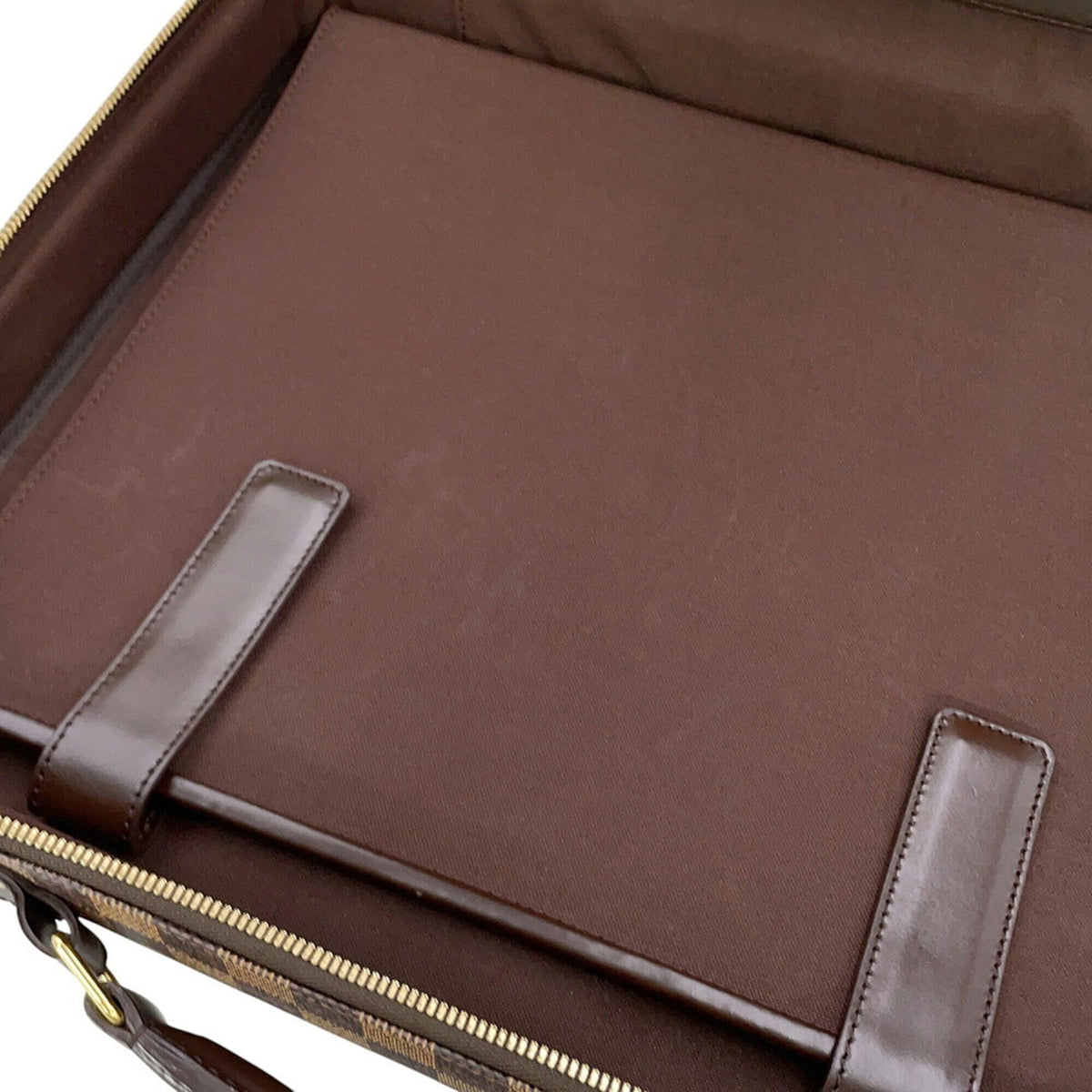 Louis Vuitton Brown Damier Canvas Ebene Exotic Leather Handbag (Pre-Owned)