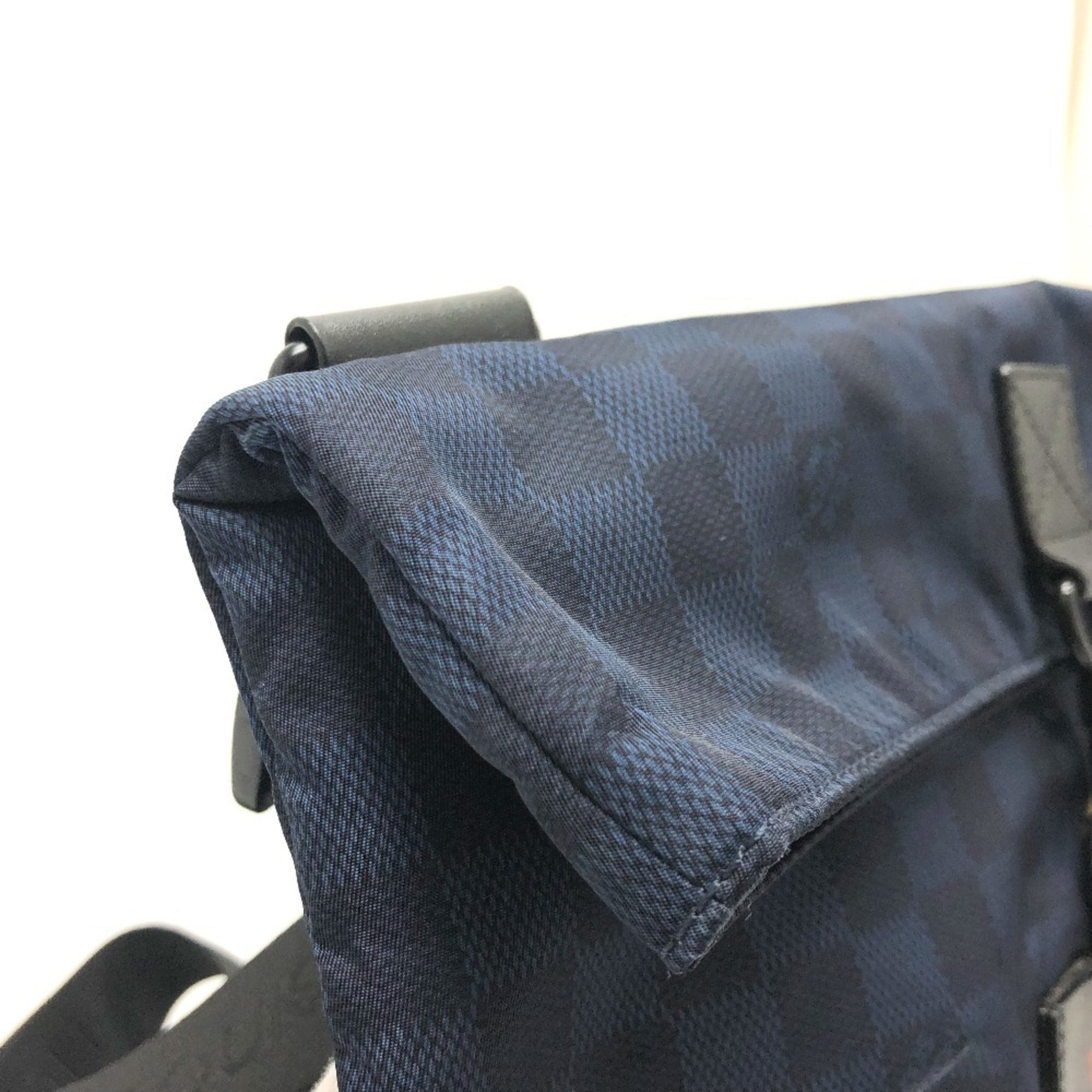 Louis Vuitton Damier Black Navy Nylon Shoulder Bag (Pre-Owned)