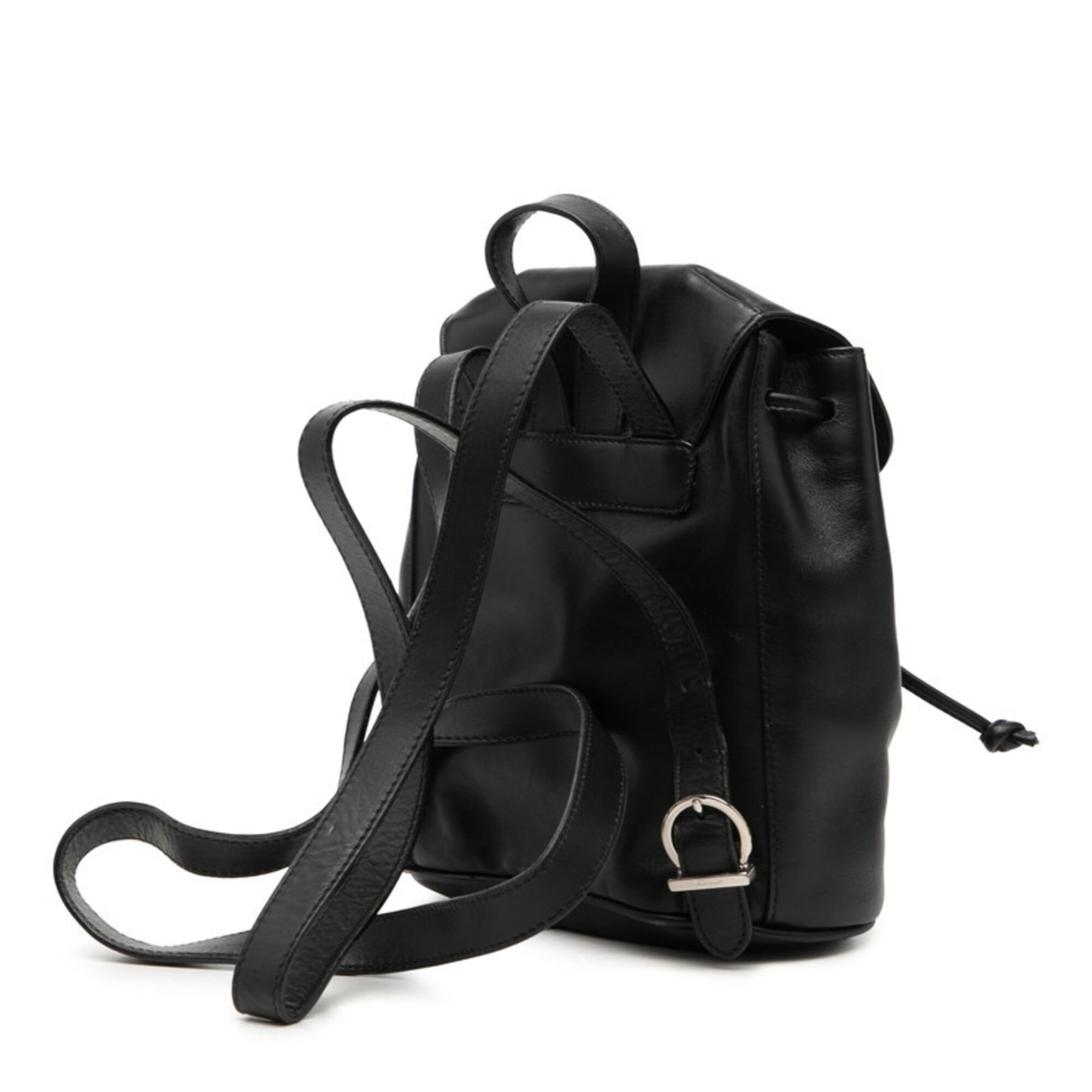 Salvatore Ferragamo Black Leather Backpack (Pre-Owned)
