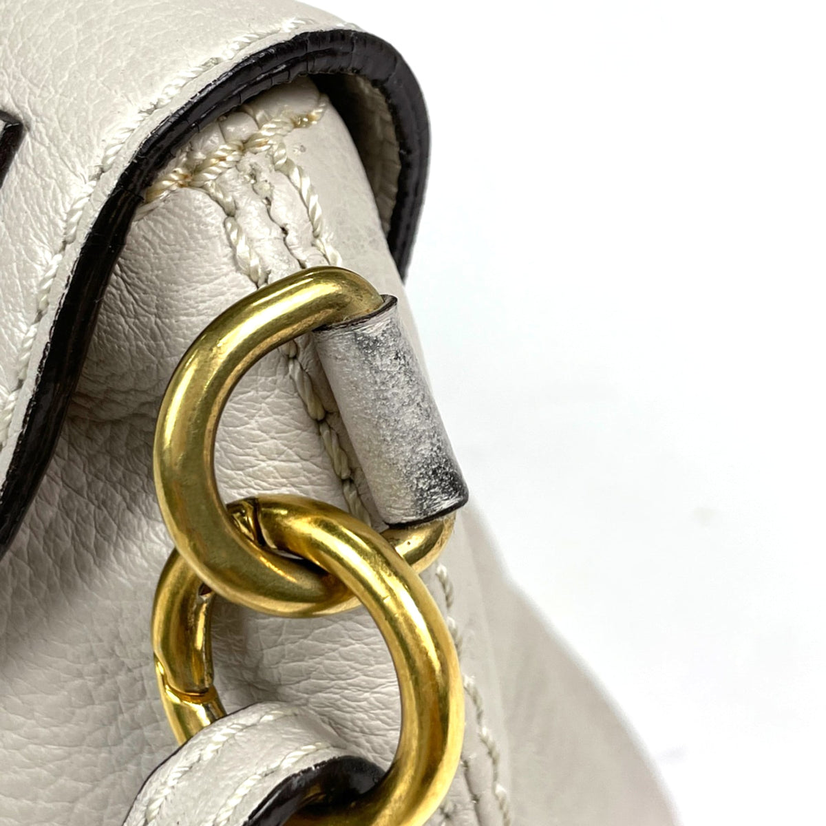 Chloé Marcie Gray Leather Shoulder Bag (Pre-Owned)