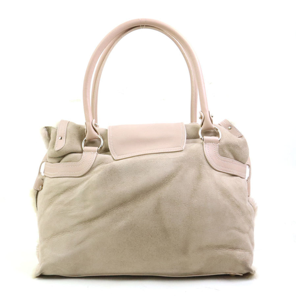 Salvatore Ferragamo Beige Pink Beige Leather Shoulder Bag (Pre-Owned)