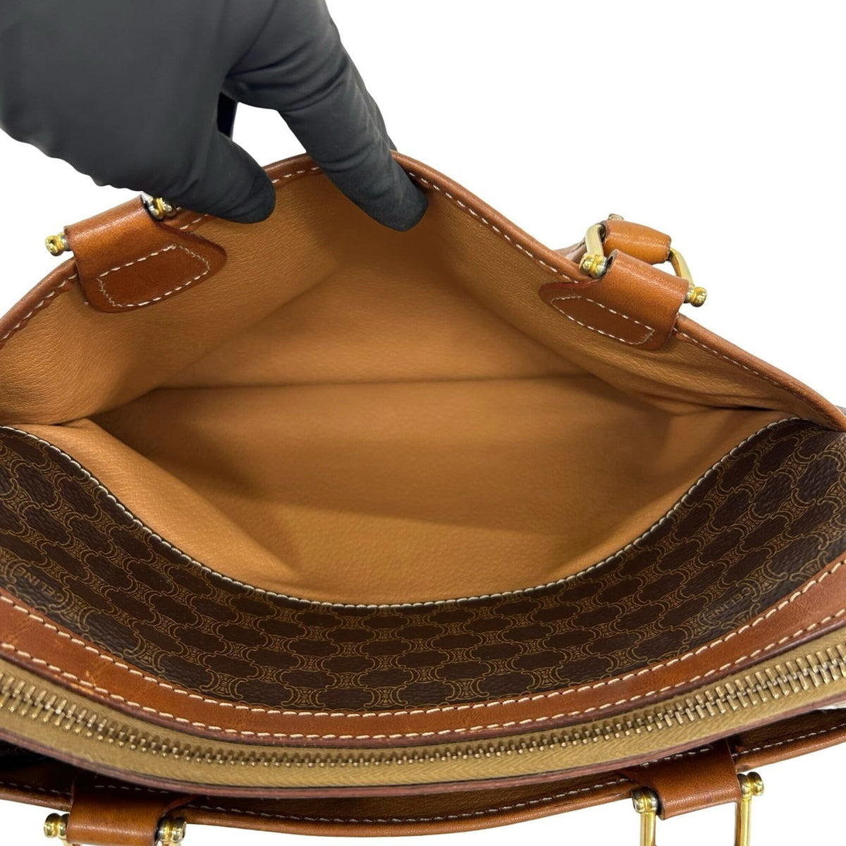 Celine Brown Leather Pvc Boston Bag Handbag (Pre-Owned)
