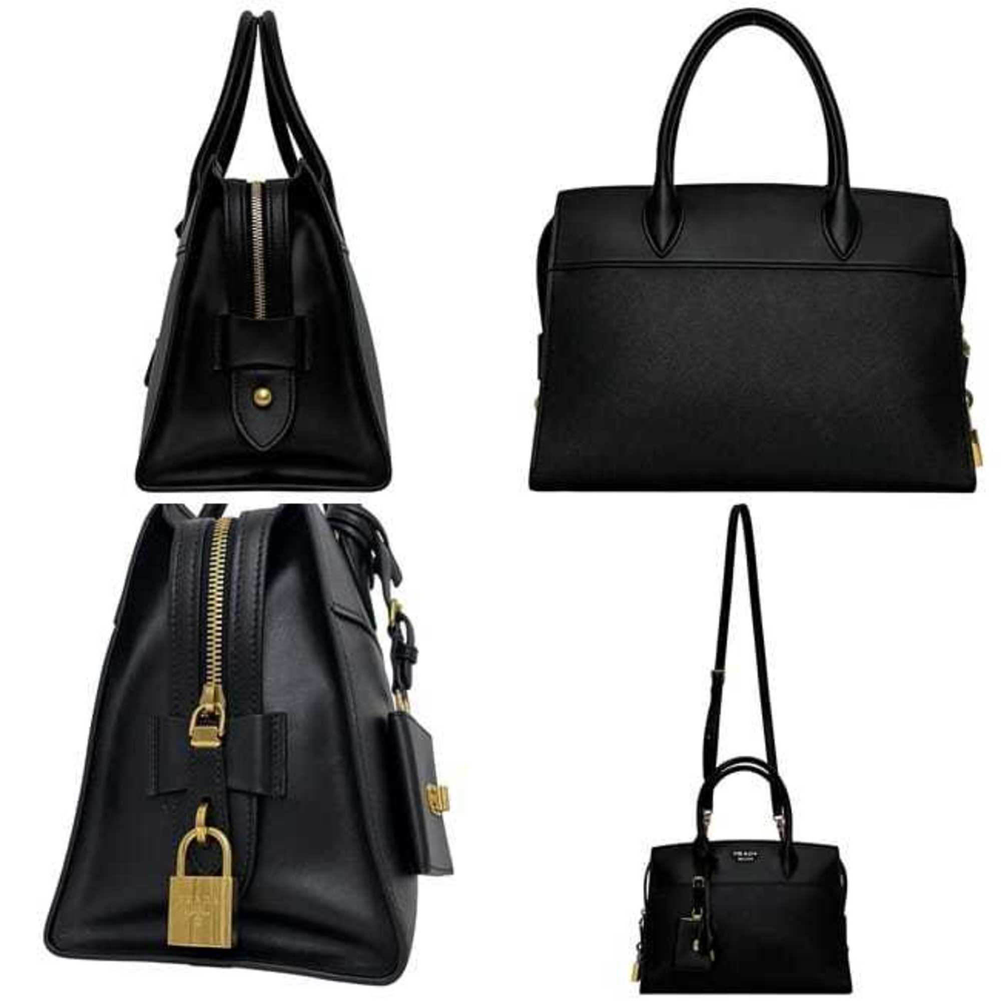 Prada Black Nero Leather Handbag Shoulder Bag (Pre-Owned)