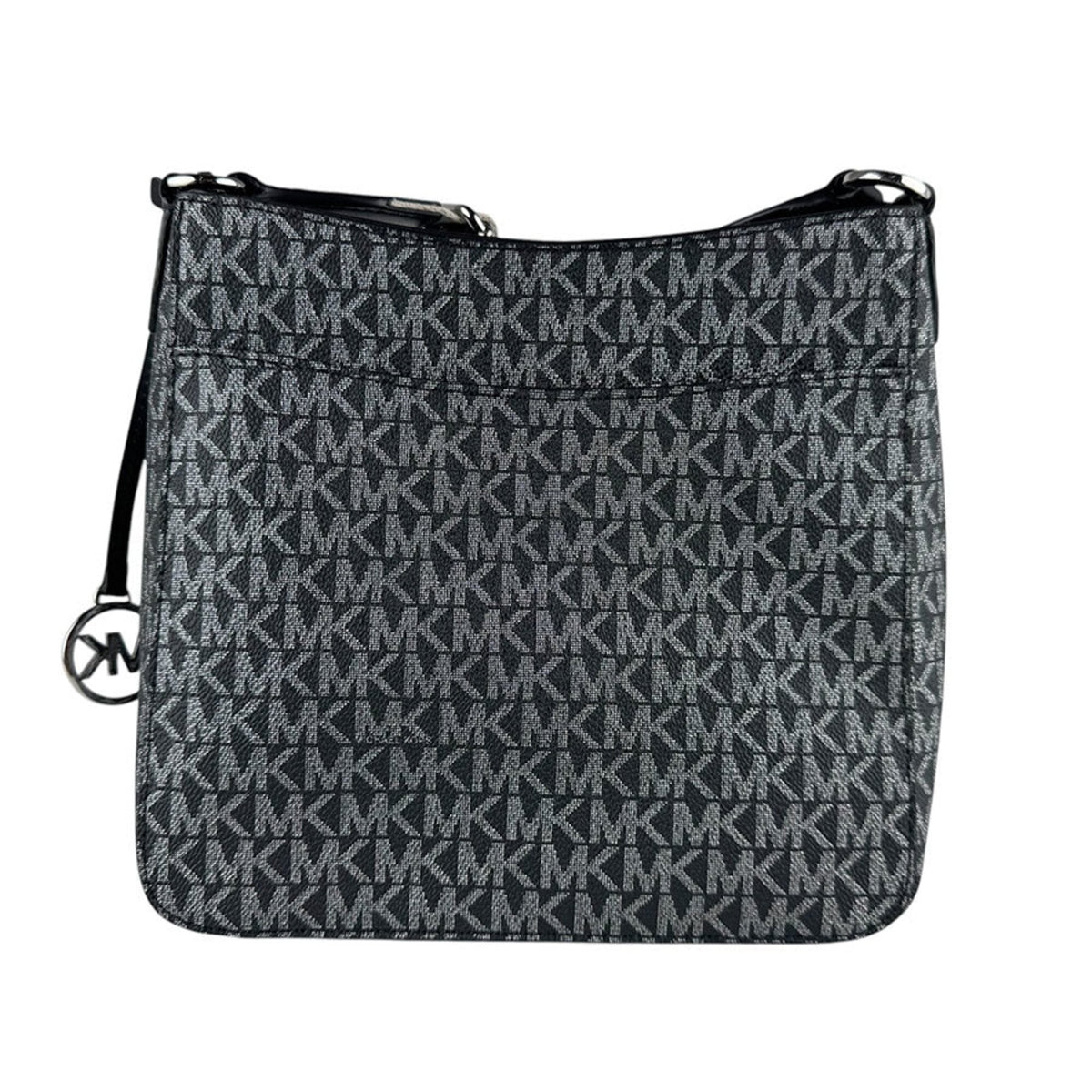 Michael Kors Black Silver Coated Canvas Leather Shoulder Bag (Pre-Owned)