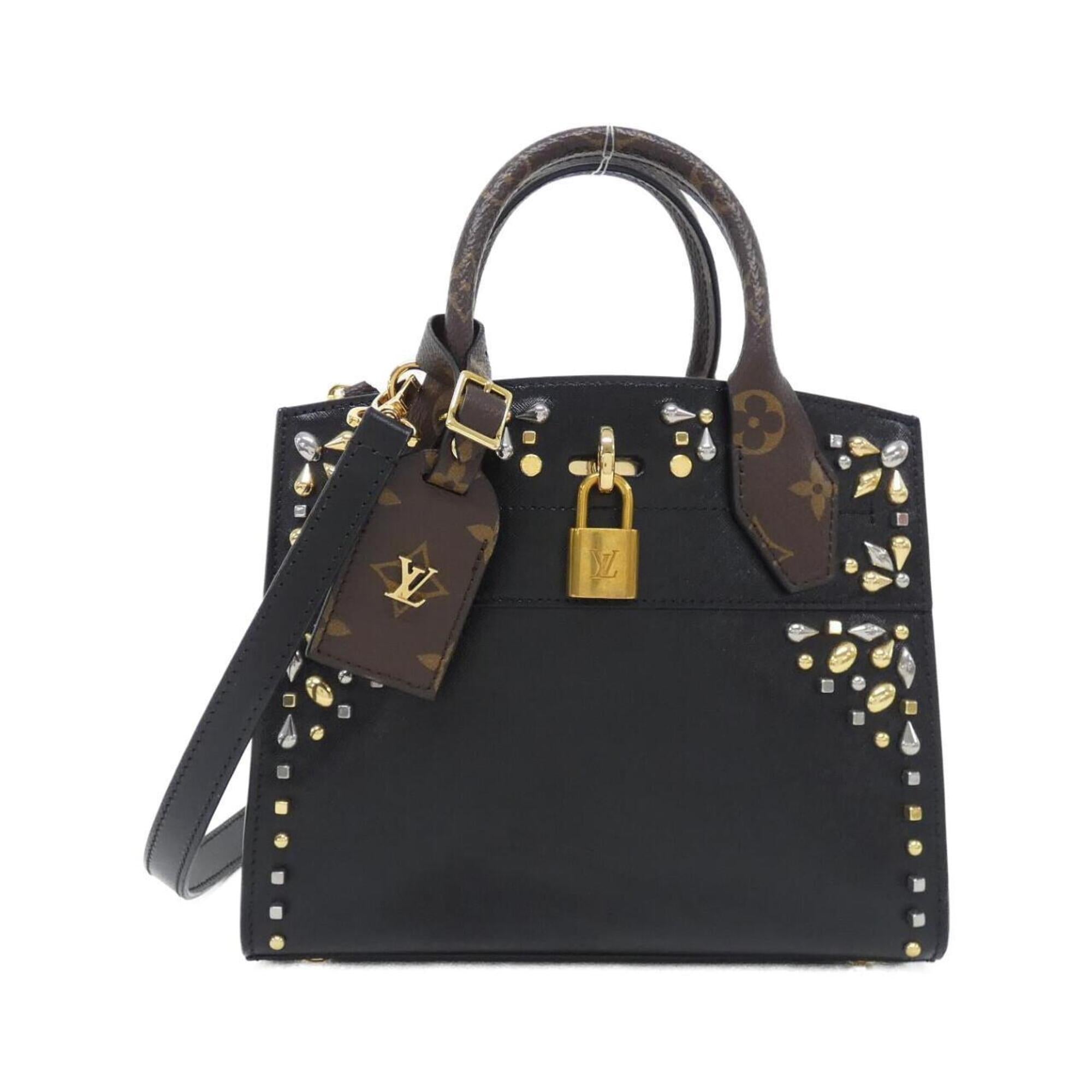 Louis Vuitton Black Leather Handbag (Pre-Owned)