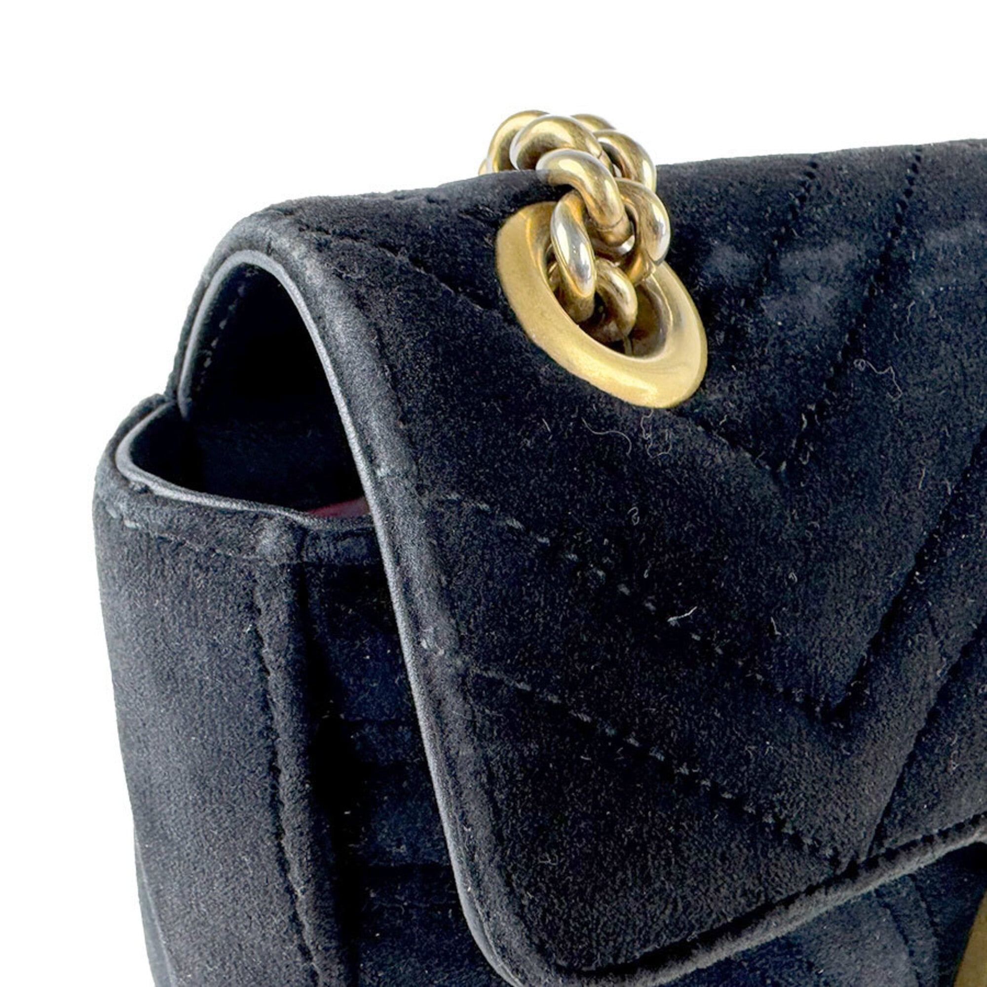 Gucci Black Velvet Shoulder Bag (Pre-Owned)