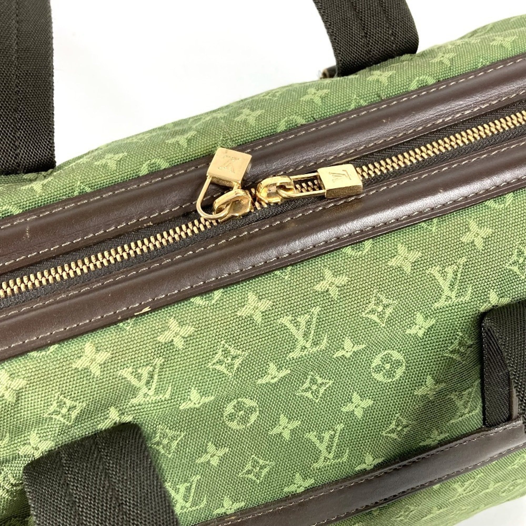 Louis Vuitton Khaki Monogram Mini Canvas Boston Bag Handbag Shoulder Bag (Pre-Owned)
