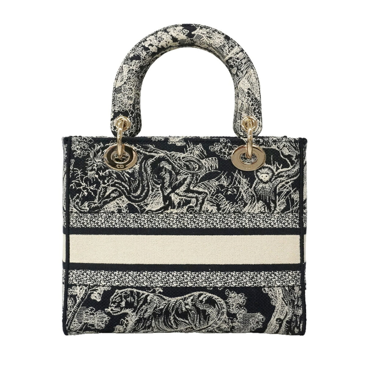 Christian Dior Navy White Canvas Handbag (Pre-Owned)