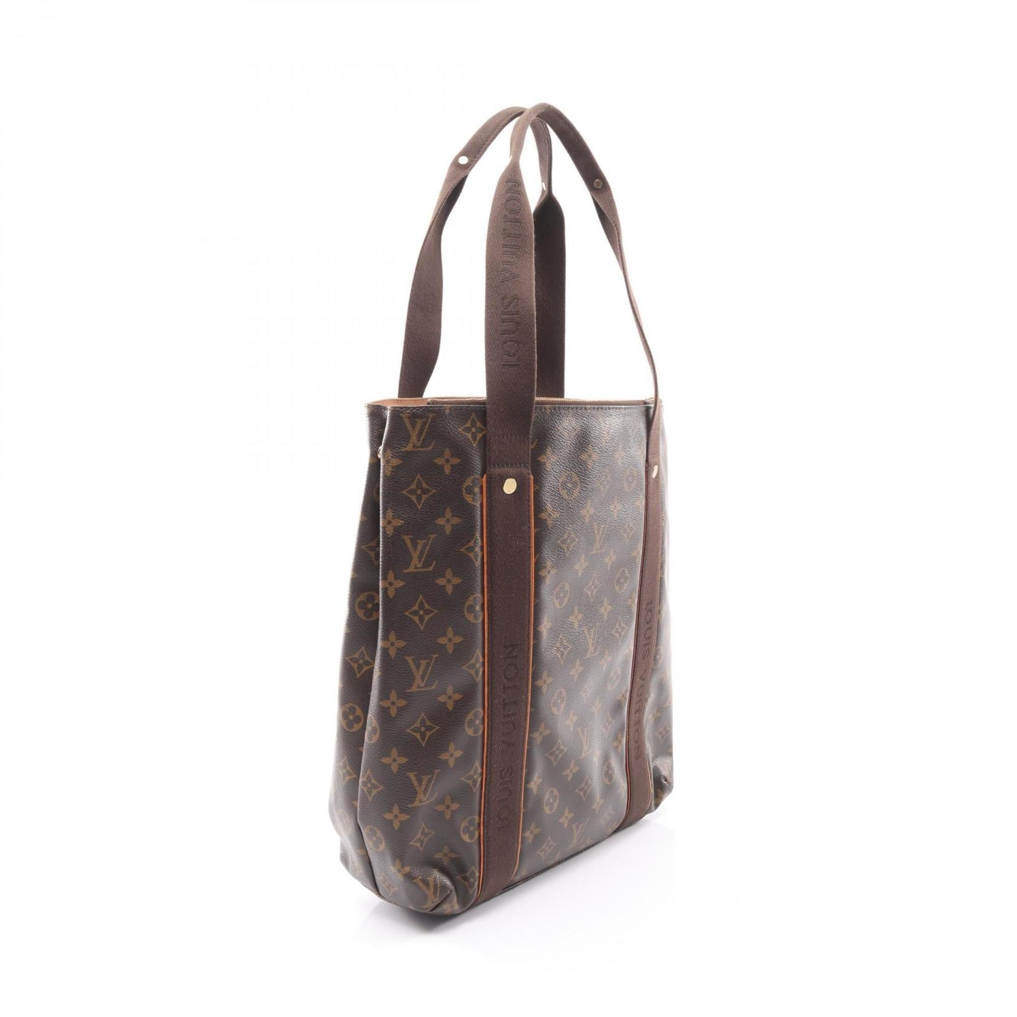 Louis Vuitton Brown Coated Canvas Leather Tote Bag (Pre-Owned)