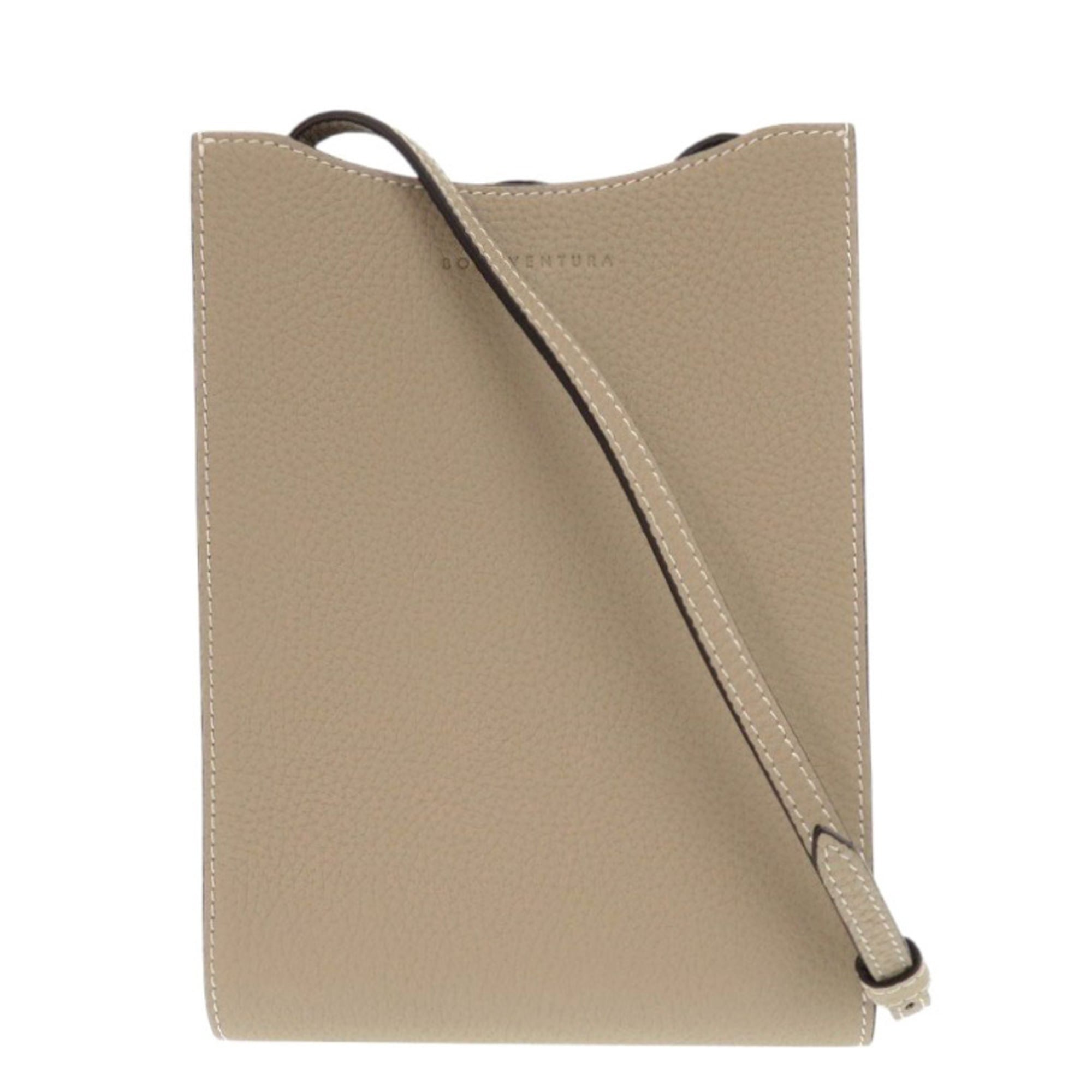 Bonaventura Grayish Leather Shoulder Bag (Pre-Owned)