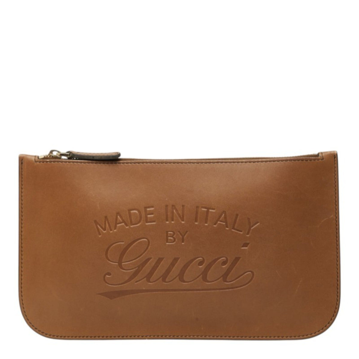 Gucci Brown Leather Handbag Pouch (Pre-Owned)