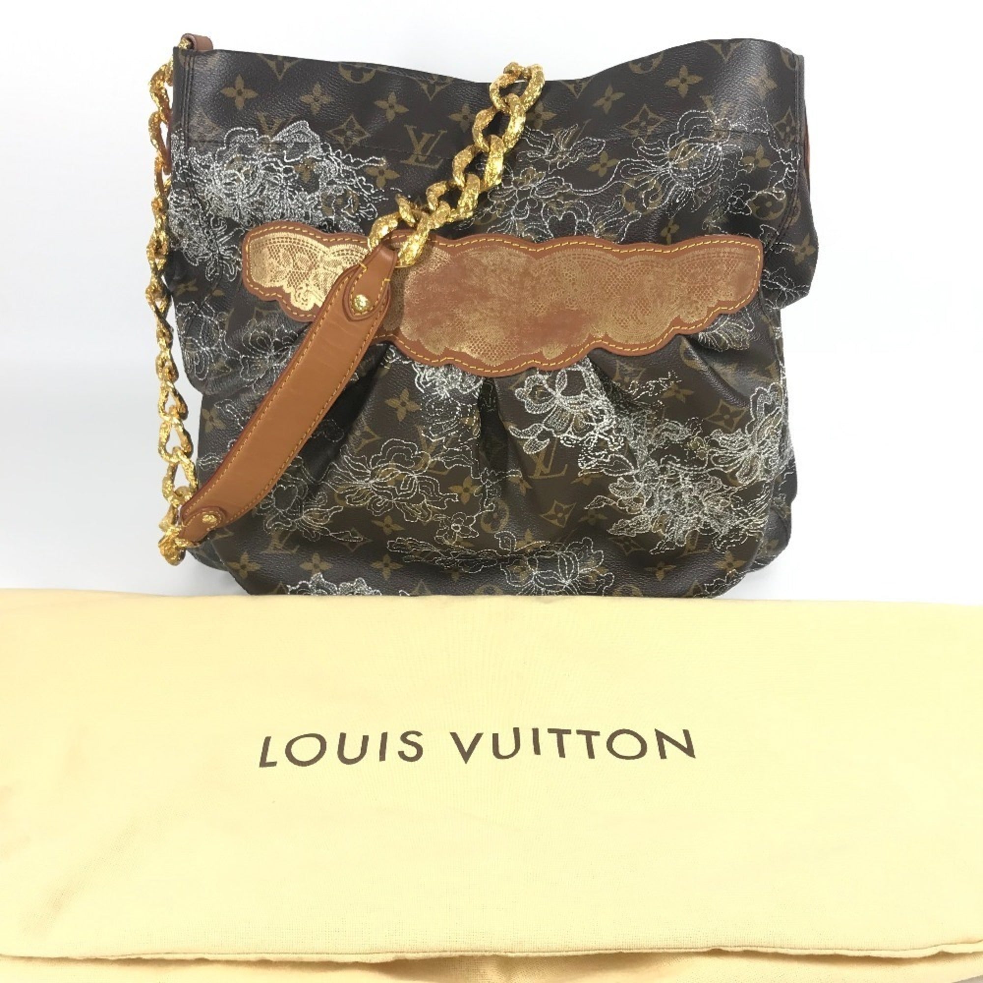 Louis Vuitton Argent Brown White Monogram Canvas Shoulder Bag Tote Bag (Pre-Owned)