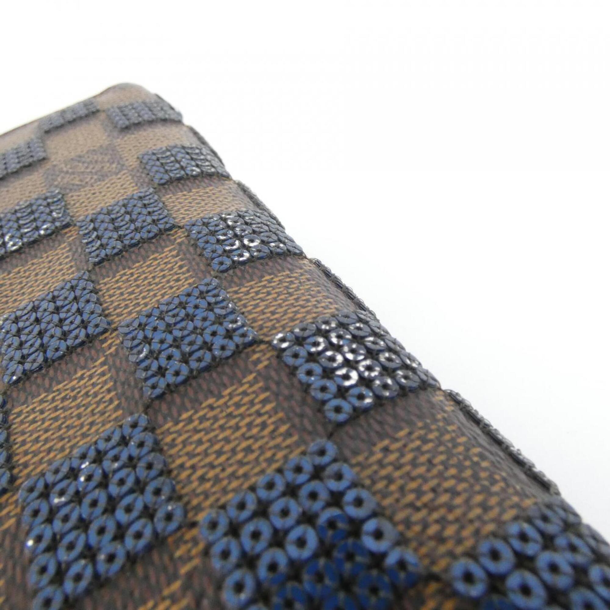 Louis Vuitton Blue Ebene Coated Canvas Spangles Long Wallet (Bi-Fold) (Pre-Owned)