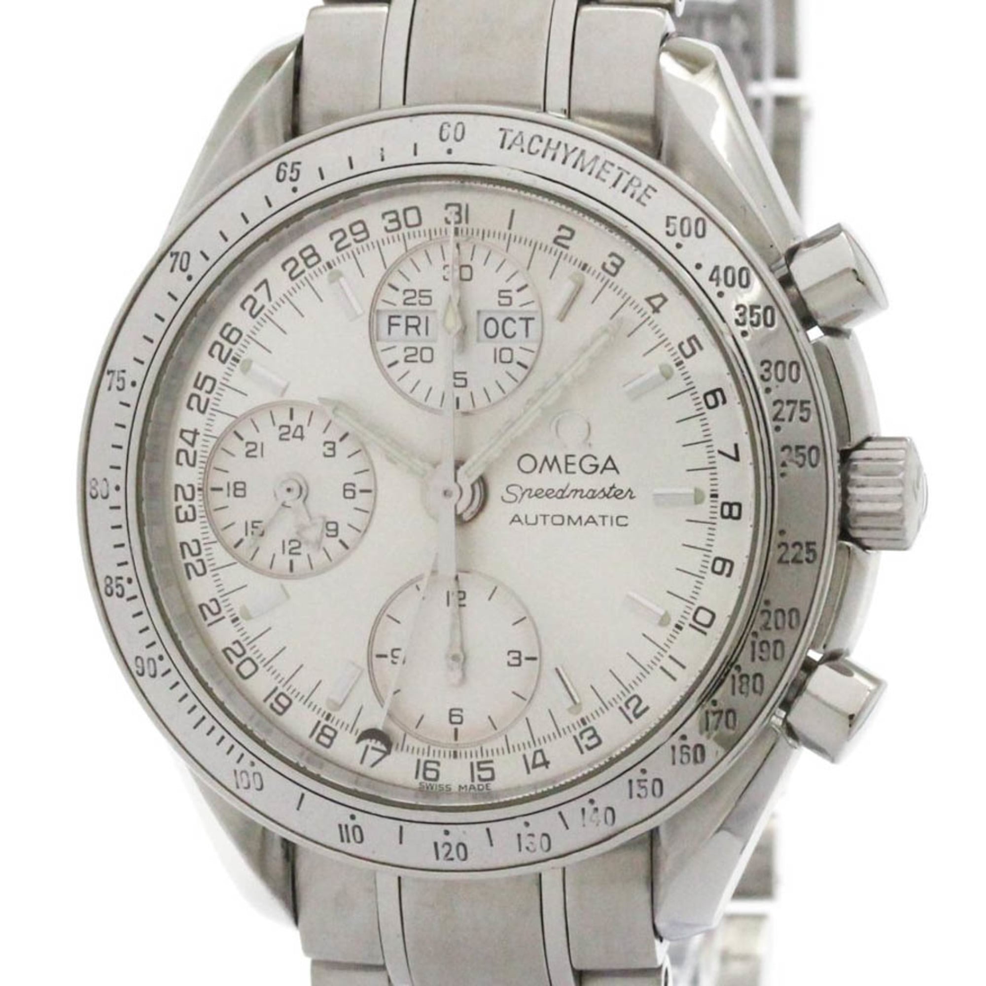 Omega Speedmaster Day-Date Chronograph Automatic Watch Stainless Steel Watch (Pre-Owned)
