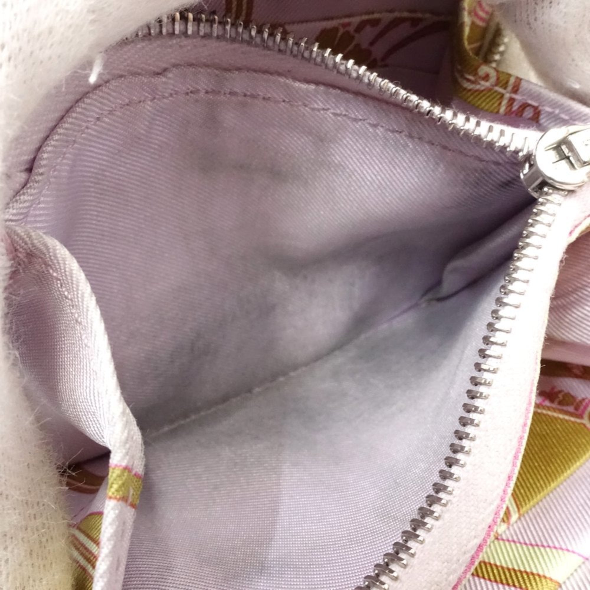 Hermes Ivory White Epsom Leather Silk Coin Purse/Coin Case (Pre-Owned)