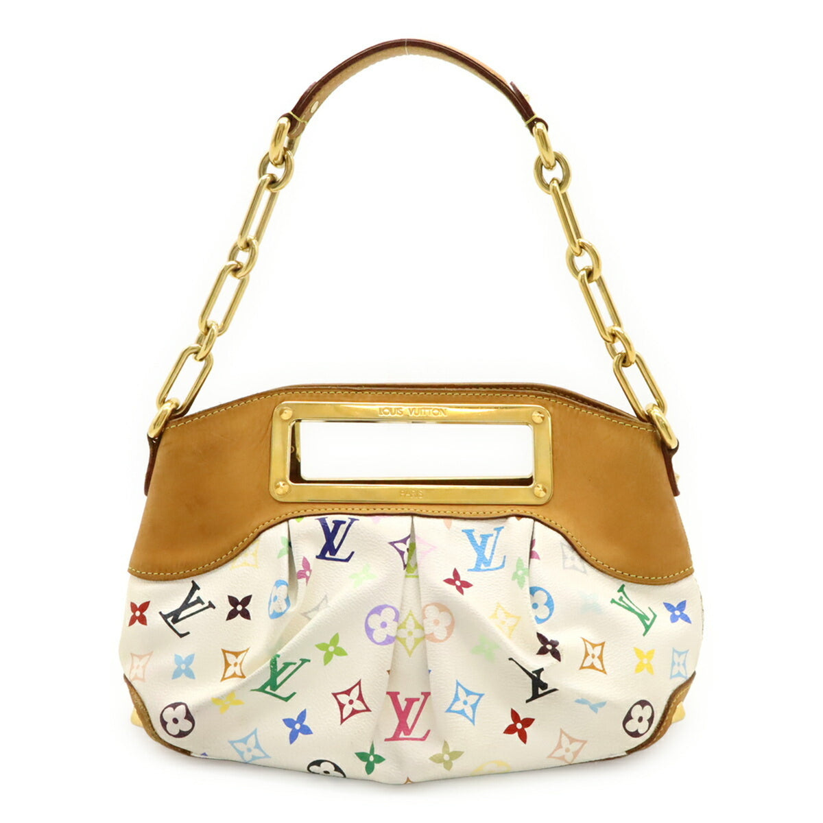 Louis Vuitton White Canvas Handbag Shoulder Bag (Pre-Owned)
