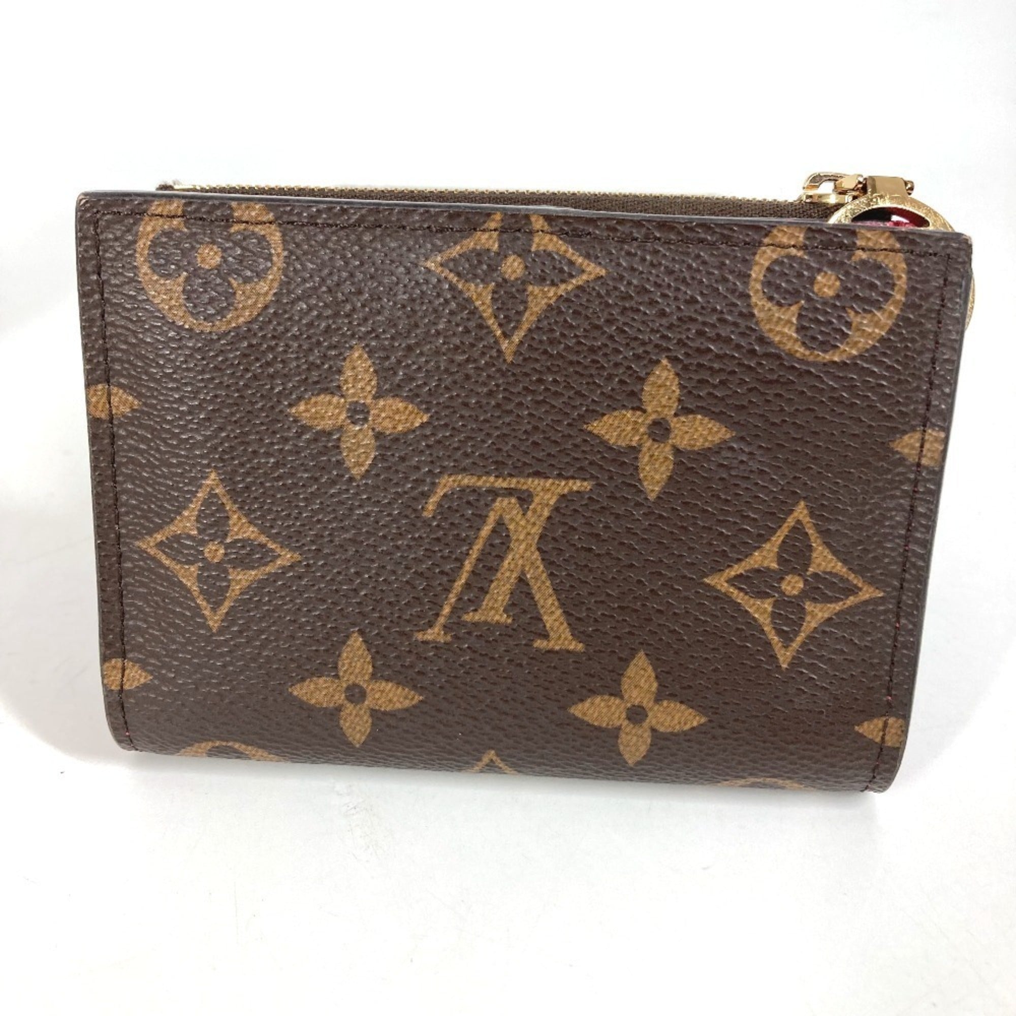 Louis Vuitton Brown Pink Monogram Canvas Wallet (Bi-Fold) (Pre-Owned)