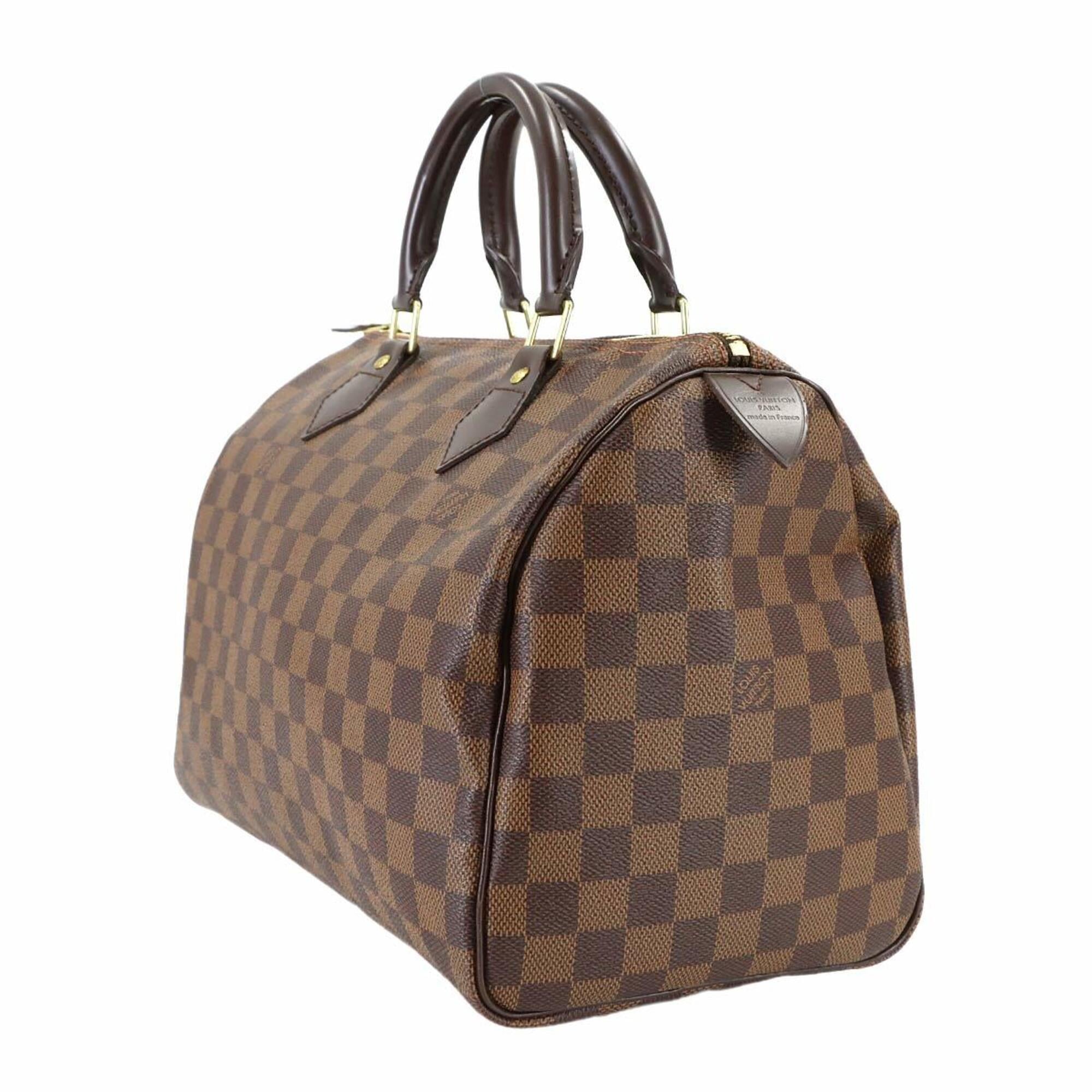 Louis Vuitton Brown Damier Canvas Ebene Damier Canvas Boston Bag Handbag (Pre-Owned)