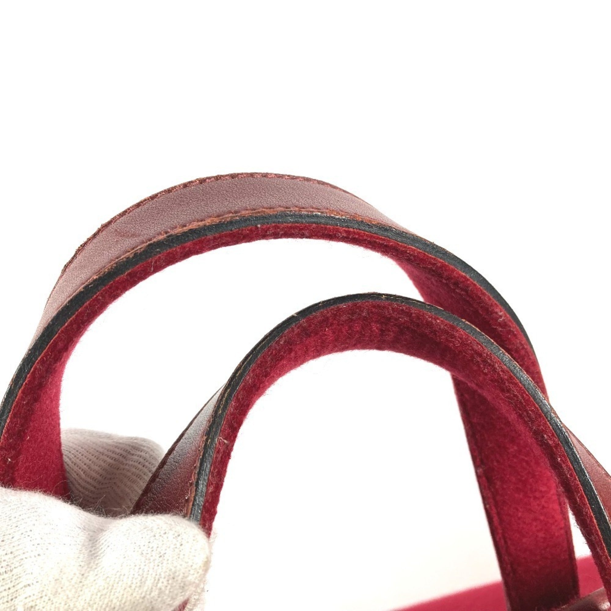 Hermes Red Color Felt Leather Boston Bag (Pre-Owned)