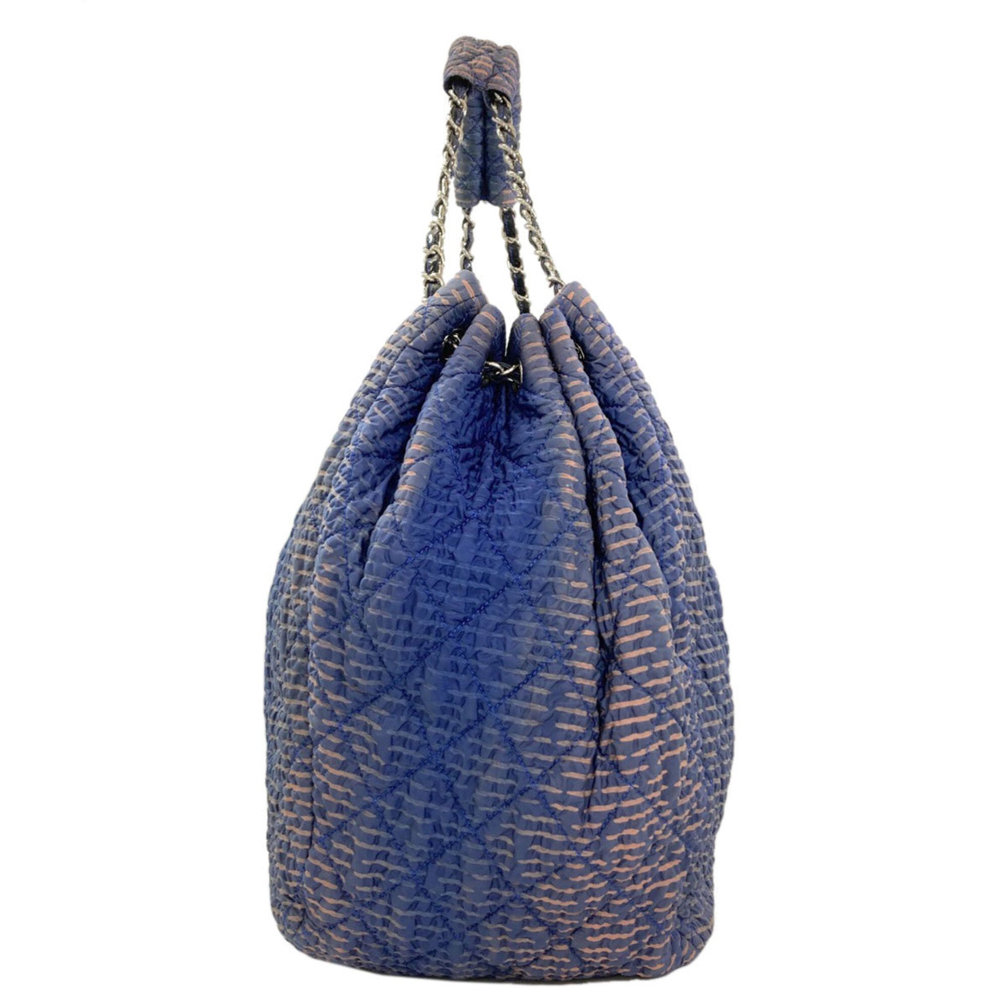 Chanel Matelasse Blue Nylon Tote Bag (Pre-Owned)
