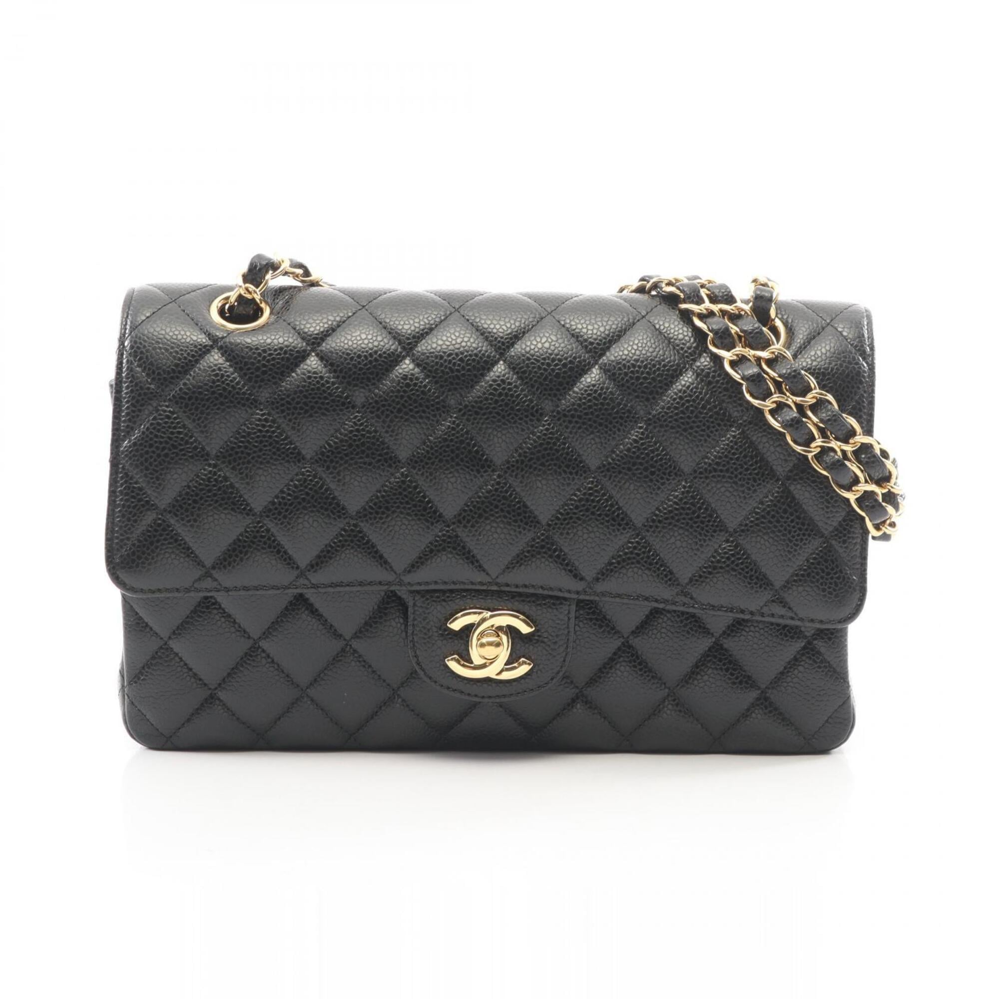 Chanel Black Grained Calfskin Handbag Shoulder Bag (Pre-Owned)