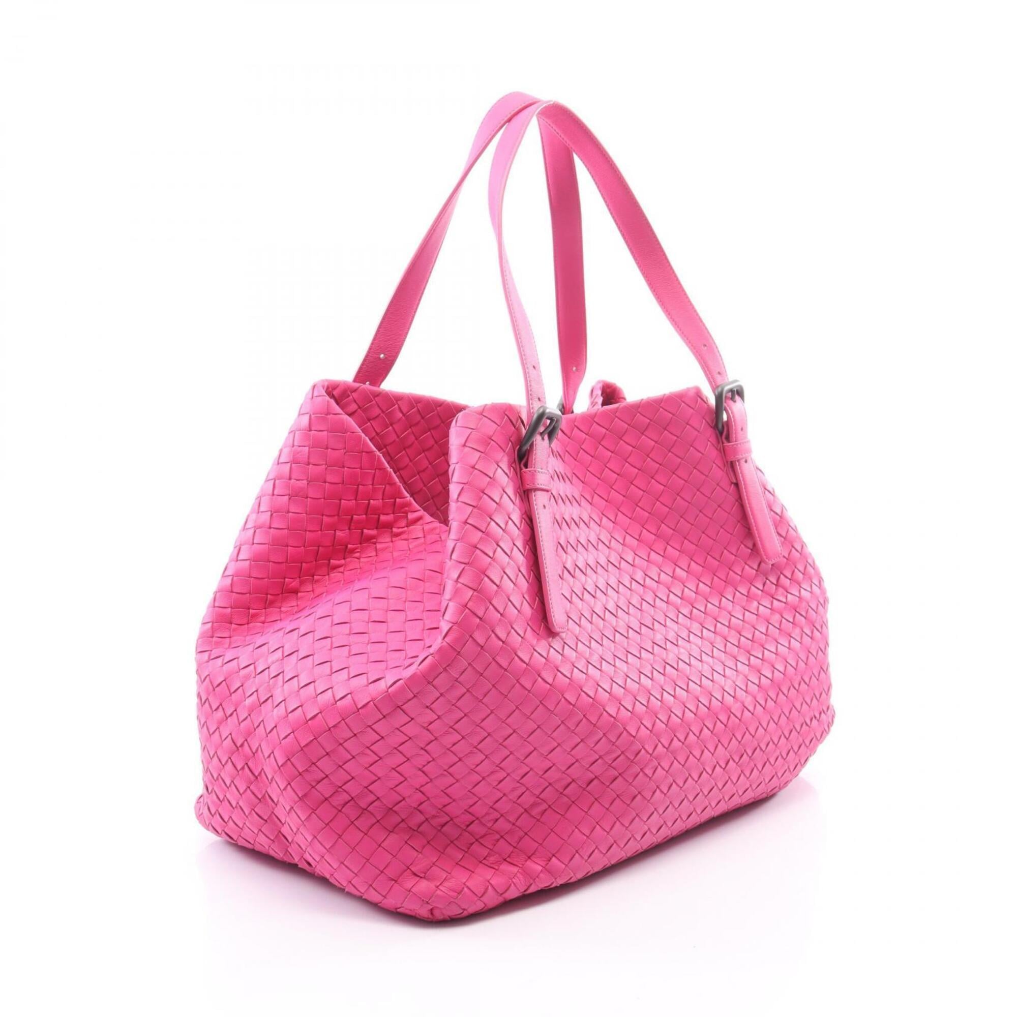 Bottega Veneta Pink Leather Handbag Tote Bag (Pre-Owned)