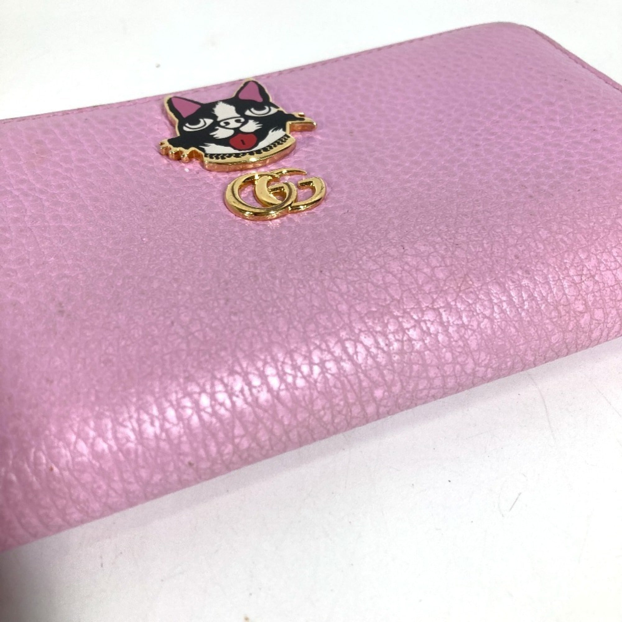 Gucci Pink Leather Long Wallet (Bi-Fold) (Pre-Owned)
