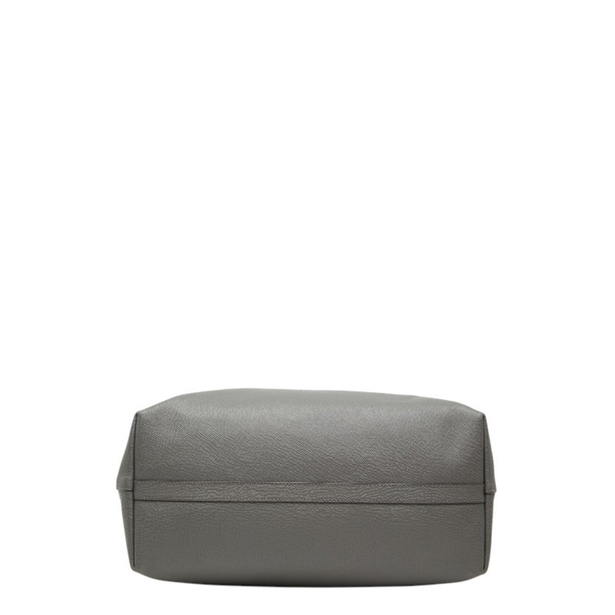 Prada Gray Leather Tote Bag (Pre-Owned)