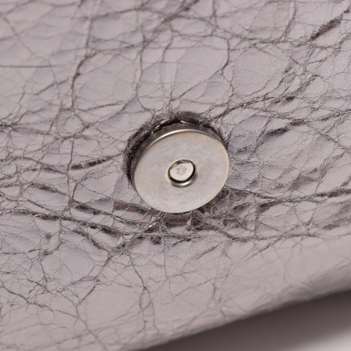 Balenciaga Silver Leather Handbag Shoulder Bag (Pre-Owned)
