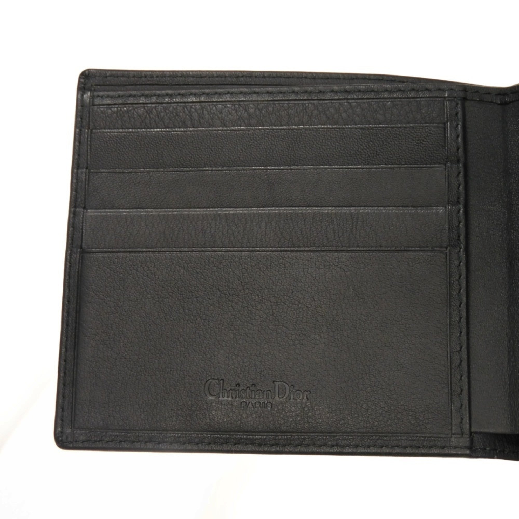 Christian Dior Black Leather Long Bill Wallet (Bi-Fold) (Pre-Owned)