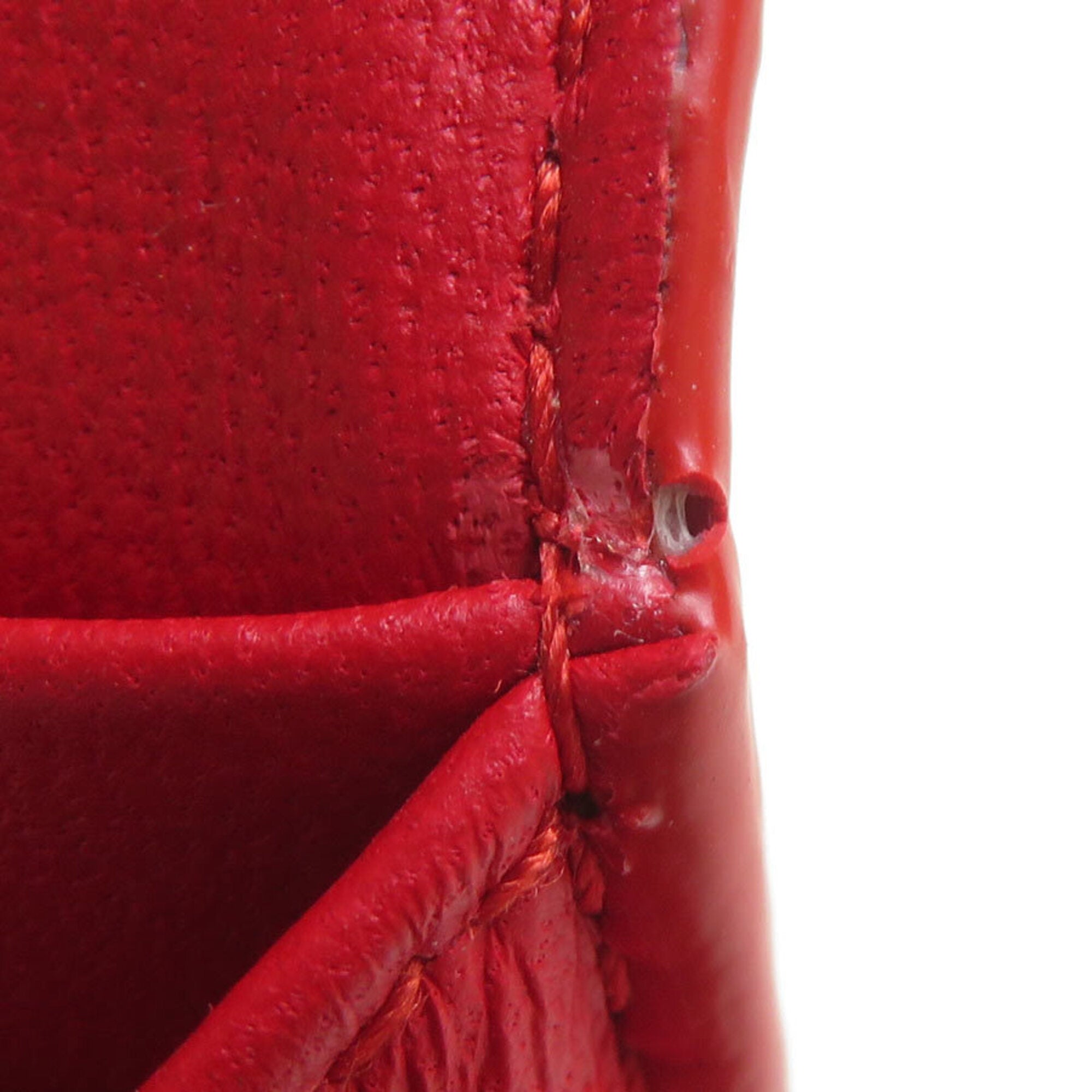 Bottega Veneta Red Color Intrecciato Long Wallet (Bi-Fold) (Pre-Owned)