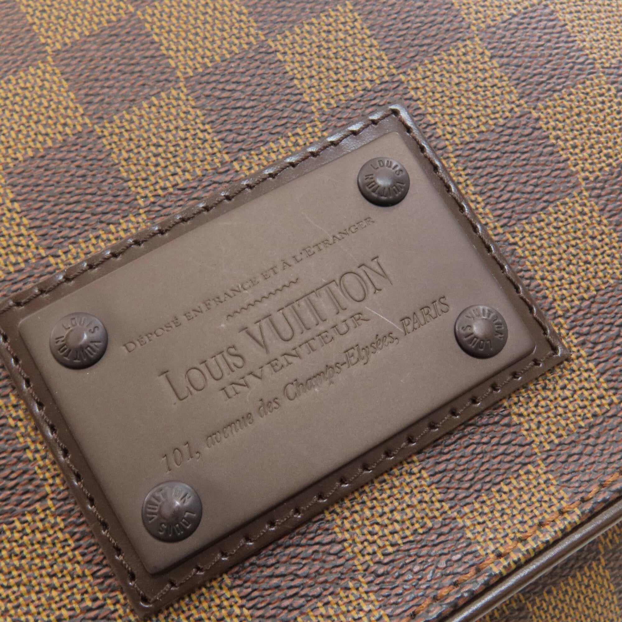 Louis Vuitton Damier Canvas Ebene Damier Canvas Shoulder Bag (Pre-Owned)