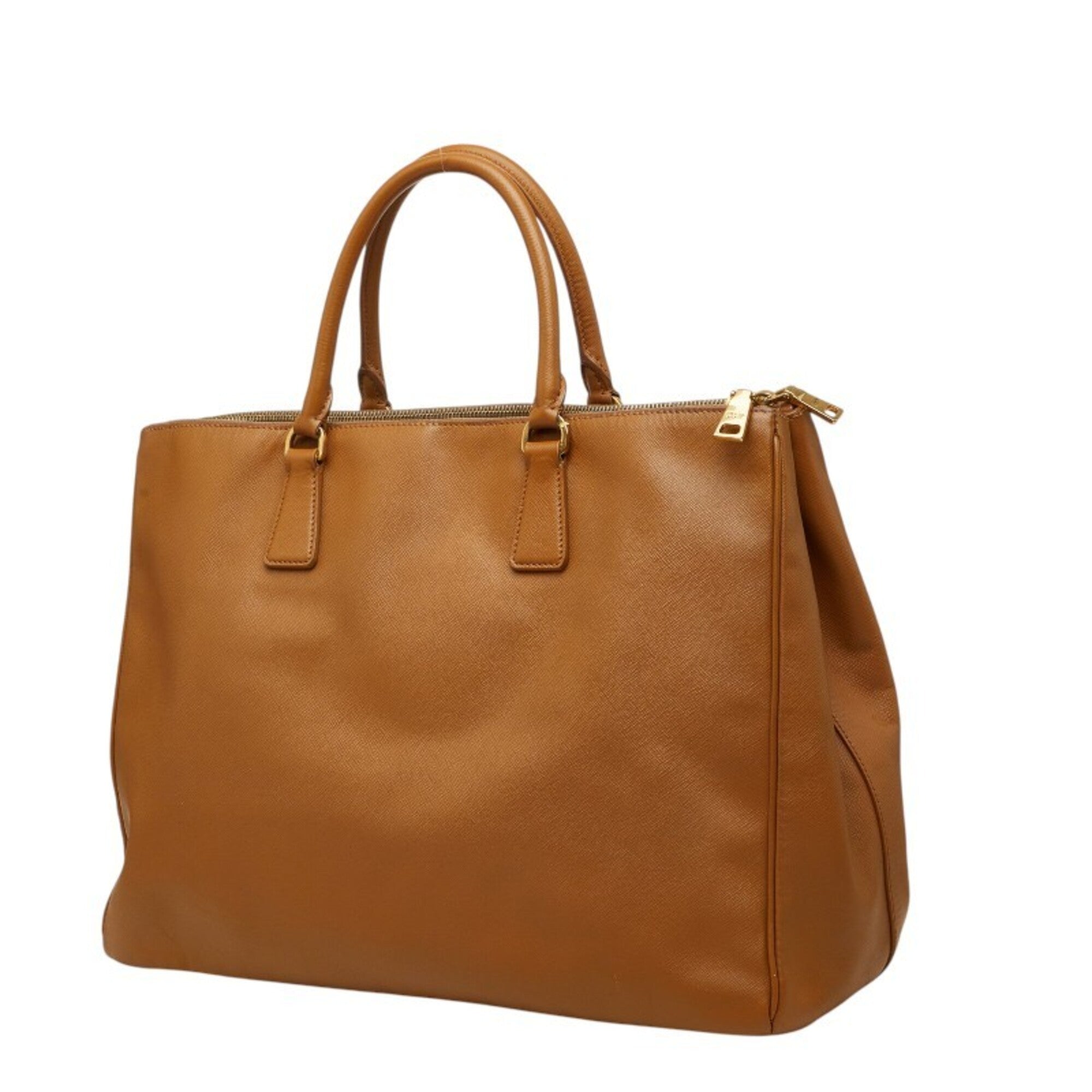 Prada Brown Leather Handbag Tote Bag (Pre-Owned)