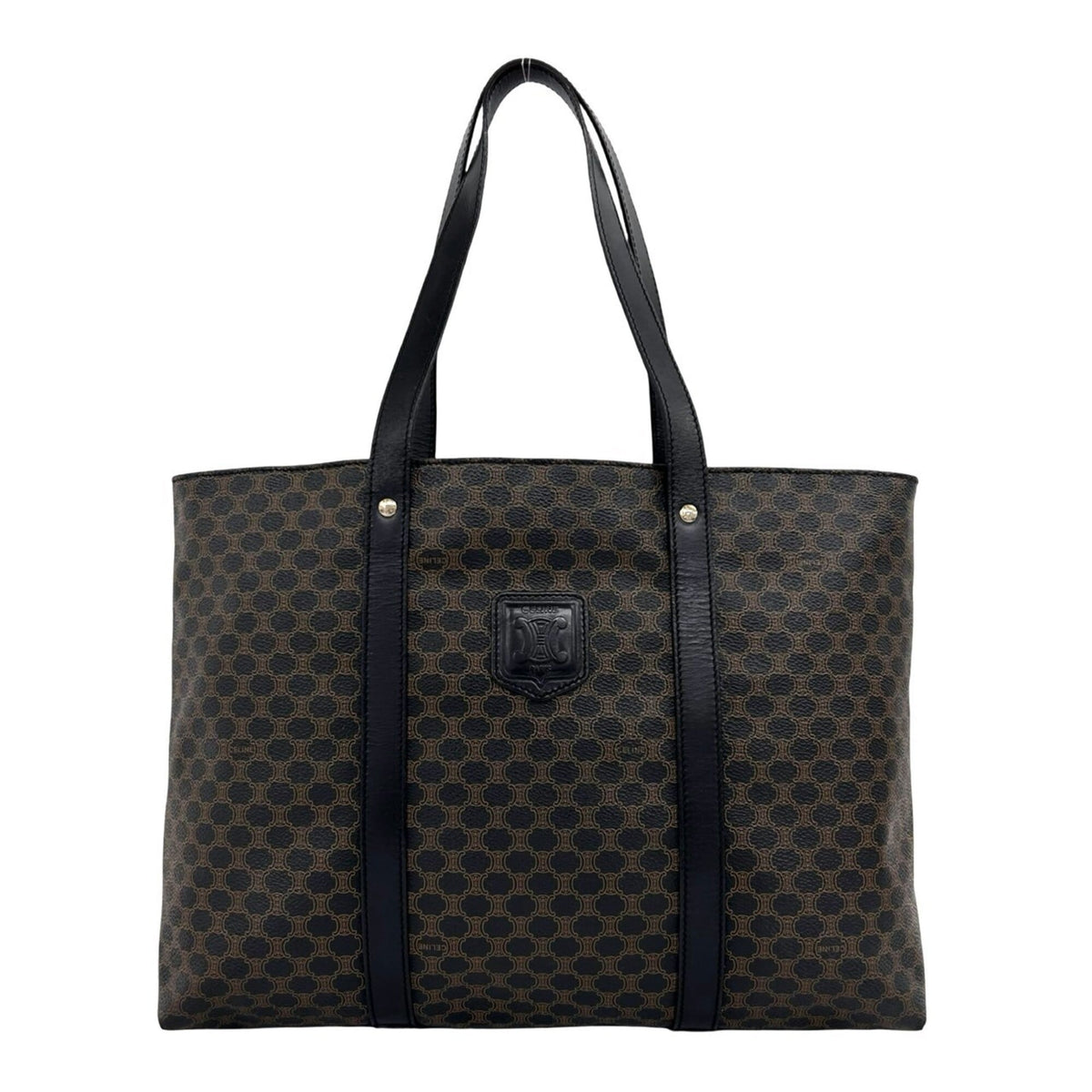 Celine Black Brown Leather Pvc Shoulder Bag Tote Bag (Pre-Owned)