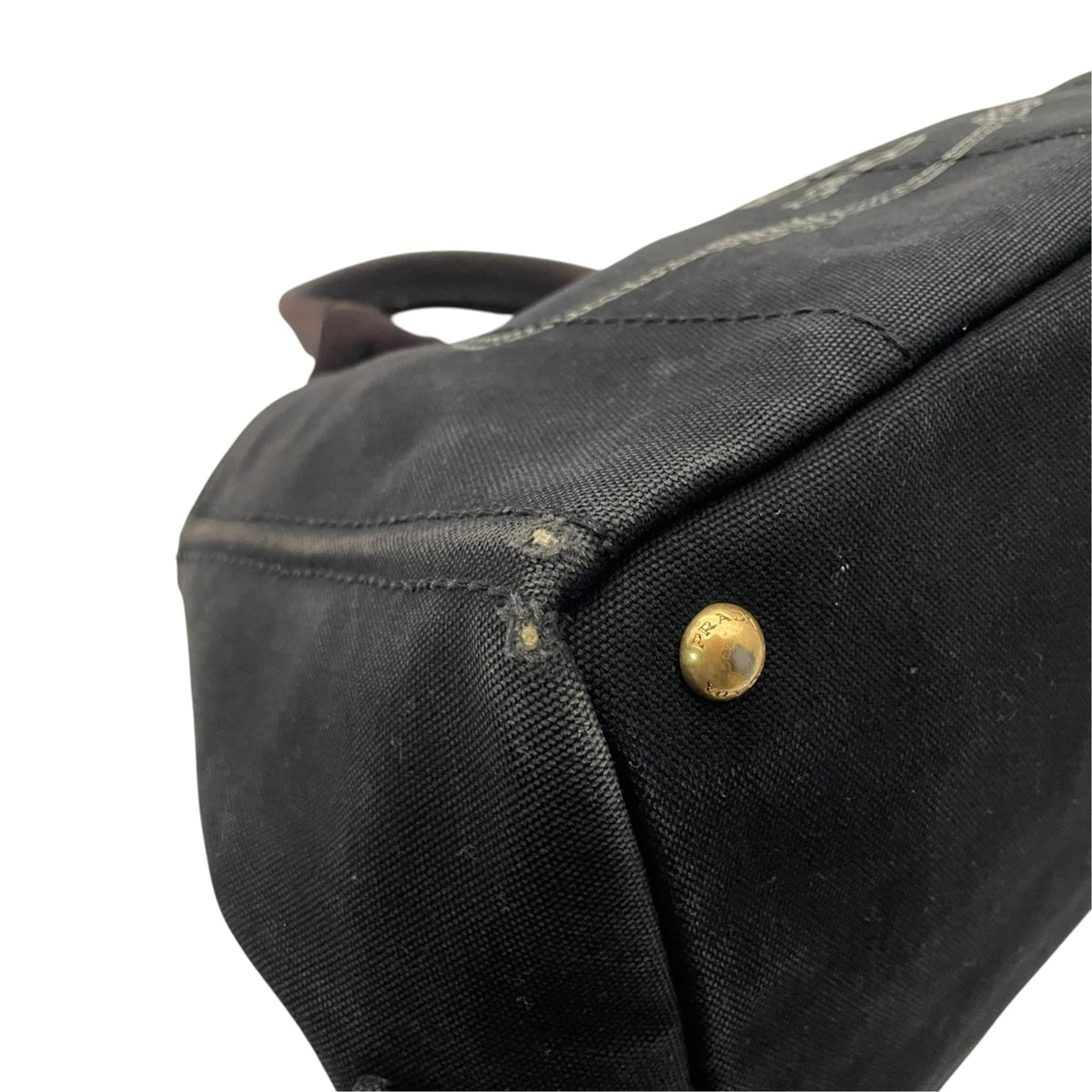 Prada Black Canvas Handbag Tote Bag (Pre-Owned)