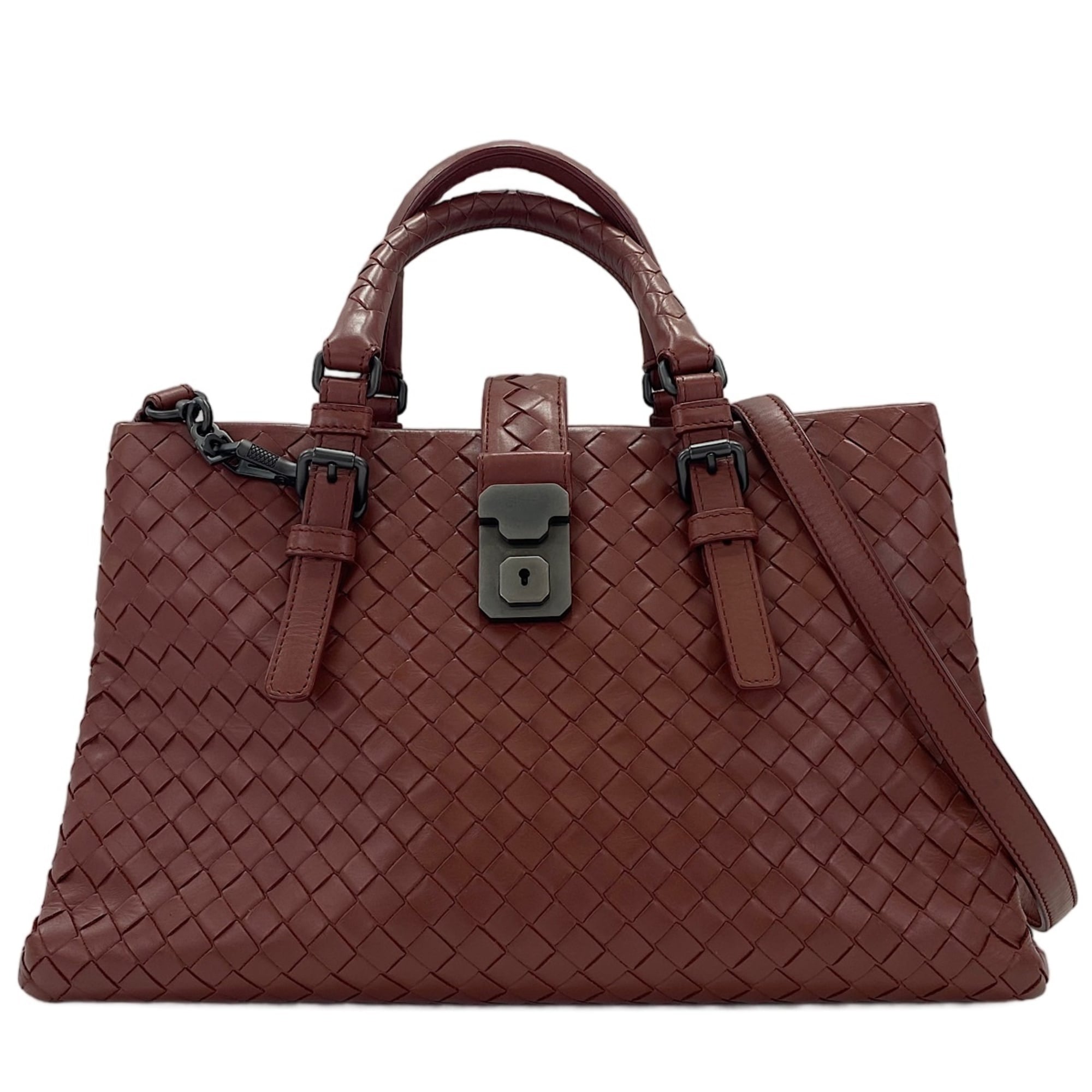 Bottega Veneta Intrecciato Wine Intrecciato Handbag (Pre-Owned)