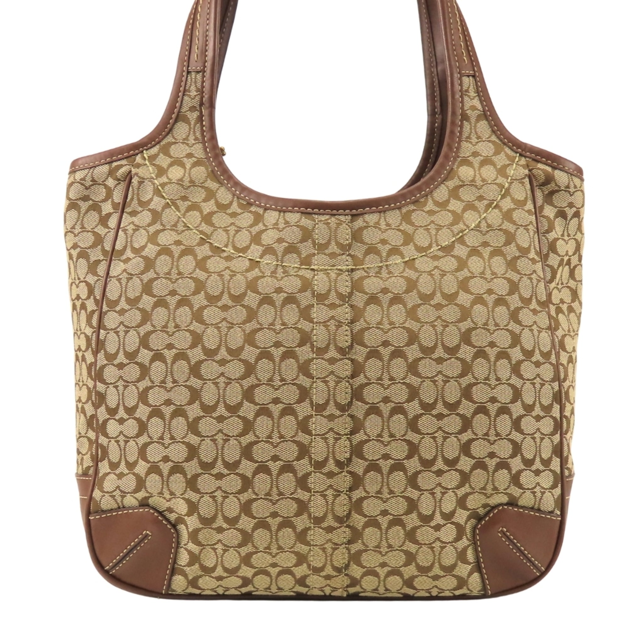 Coach Brown Canvas Leather Shoulder Bag (Pre-Owned)