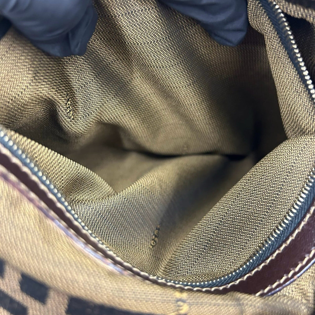 Fendi Black Brown Canvas Leather Shoulder Bag Tote Bag (Pre-Owned)