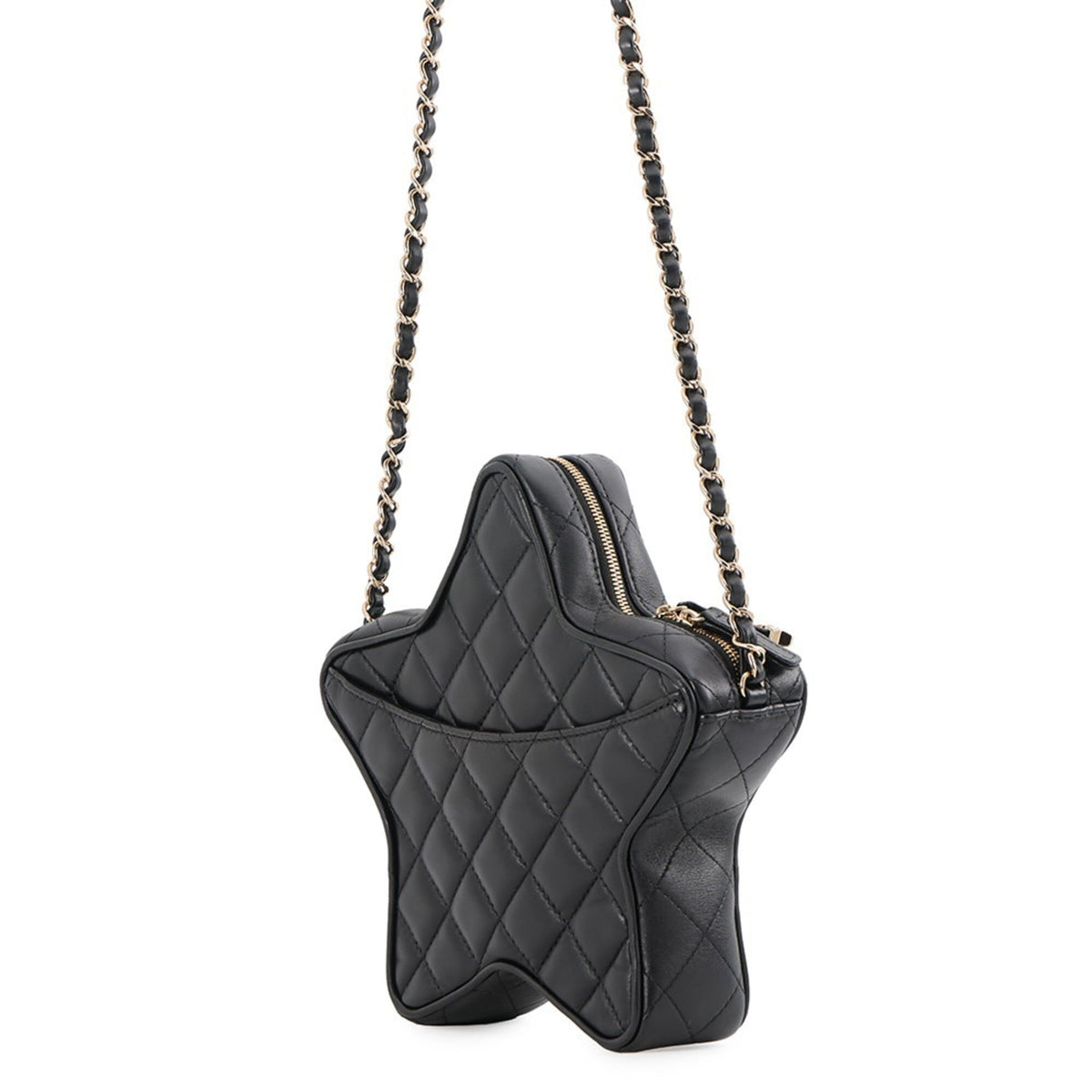 Chanel Black Leather Handbag Shoulder Bag (Pre-Owned)