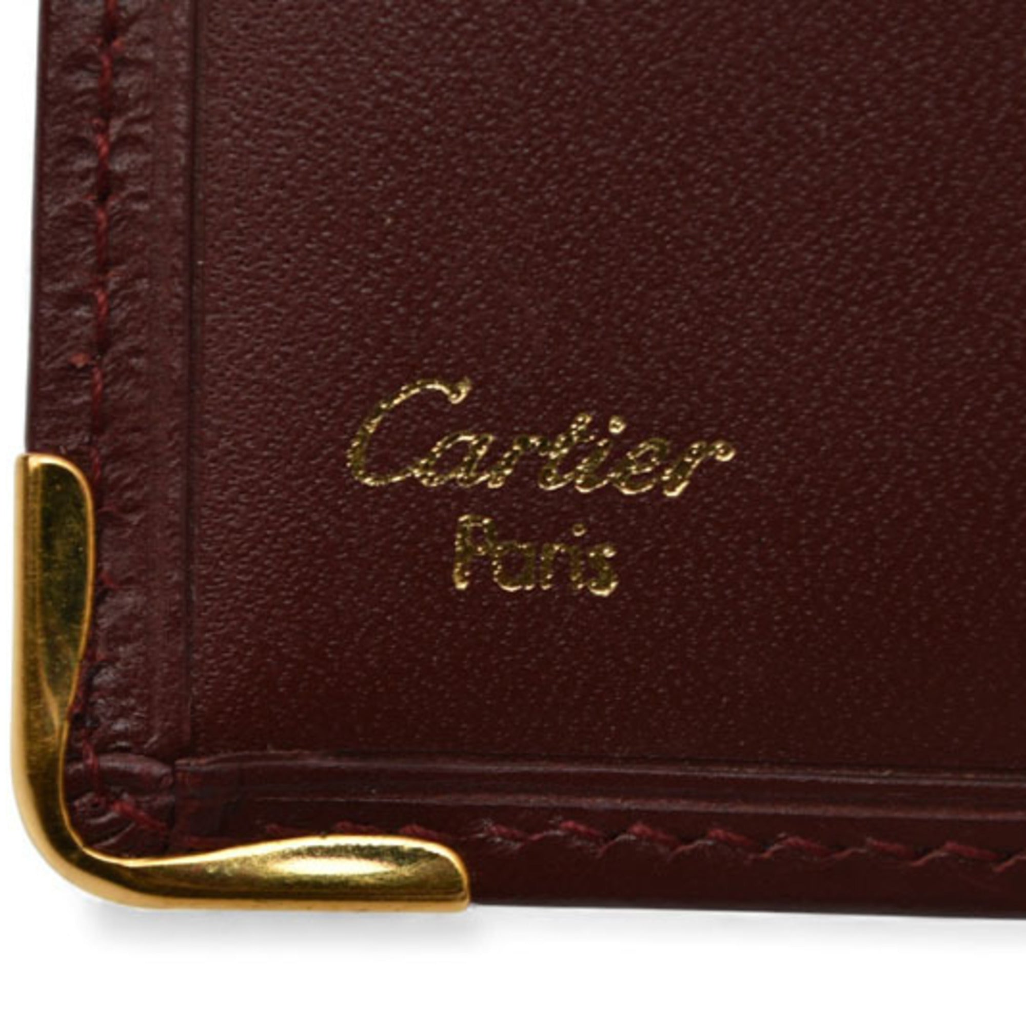 Cartier Bordeaux Leather Wallet (Bi-Fold) (Pre-Owned)
