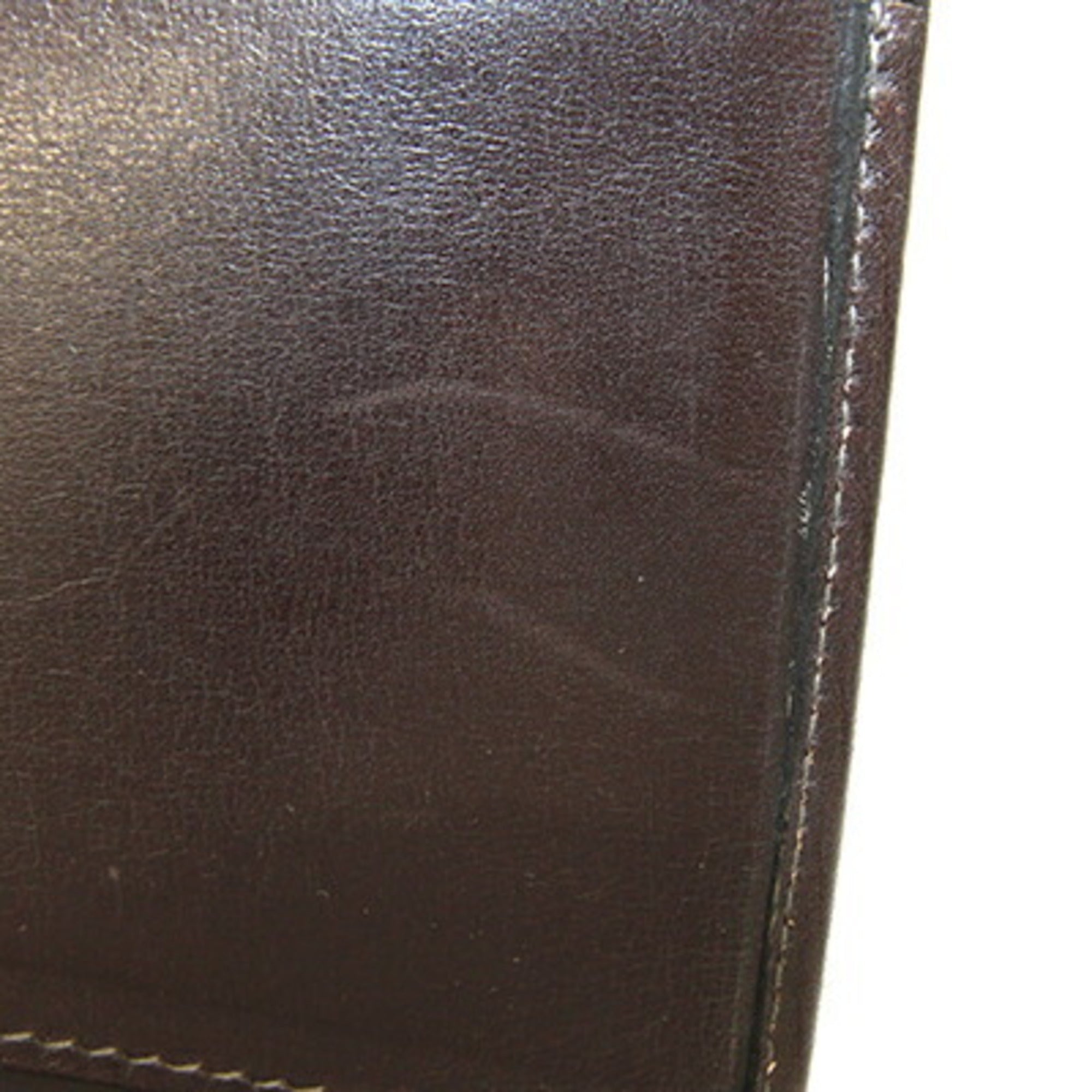Celine Dark Brown Suede Leather Long Wallet (Bi-Fold) (Pre-Owned)