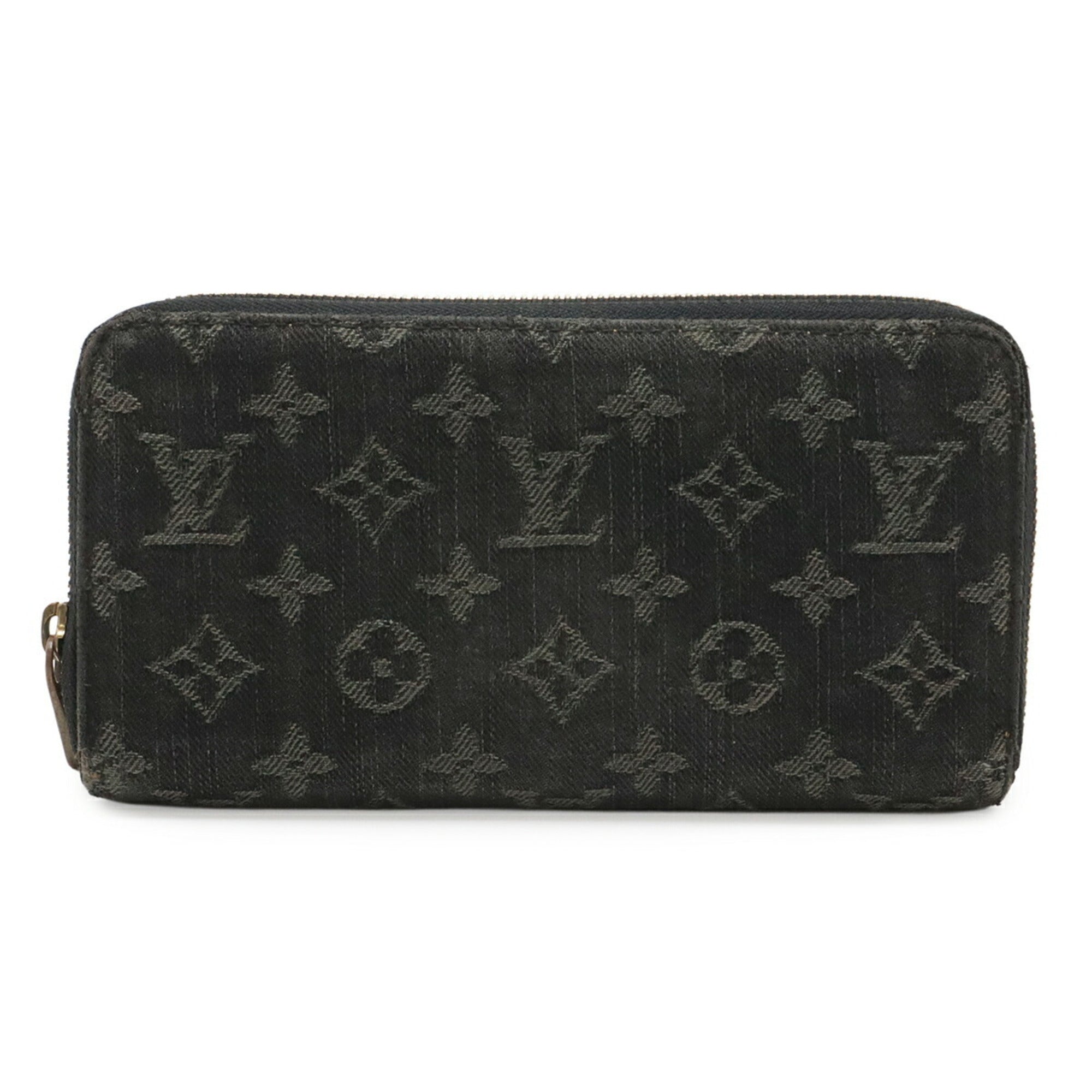 Louis Vuitton Black Monogram Noir Monogram Denim Long Wallet (Bi-Fold) (Pre-Owned)