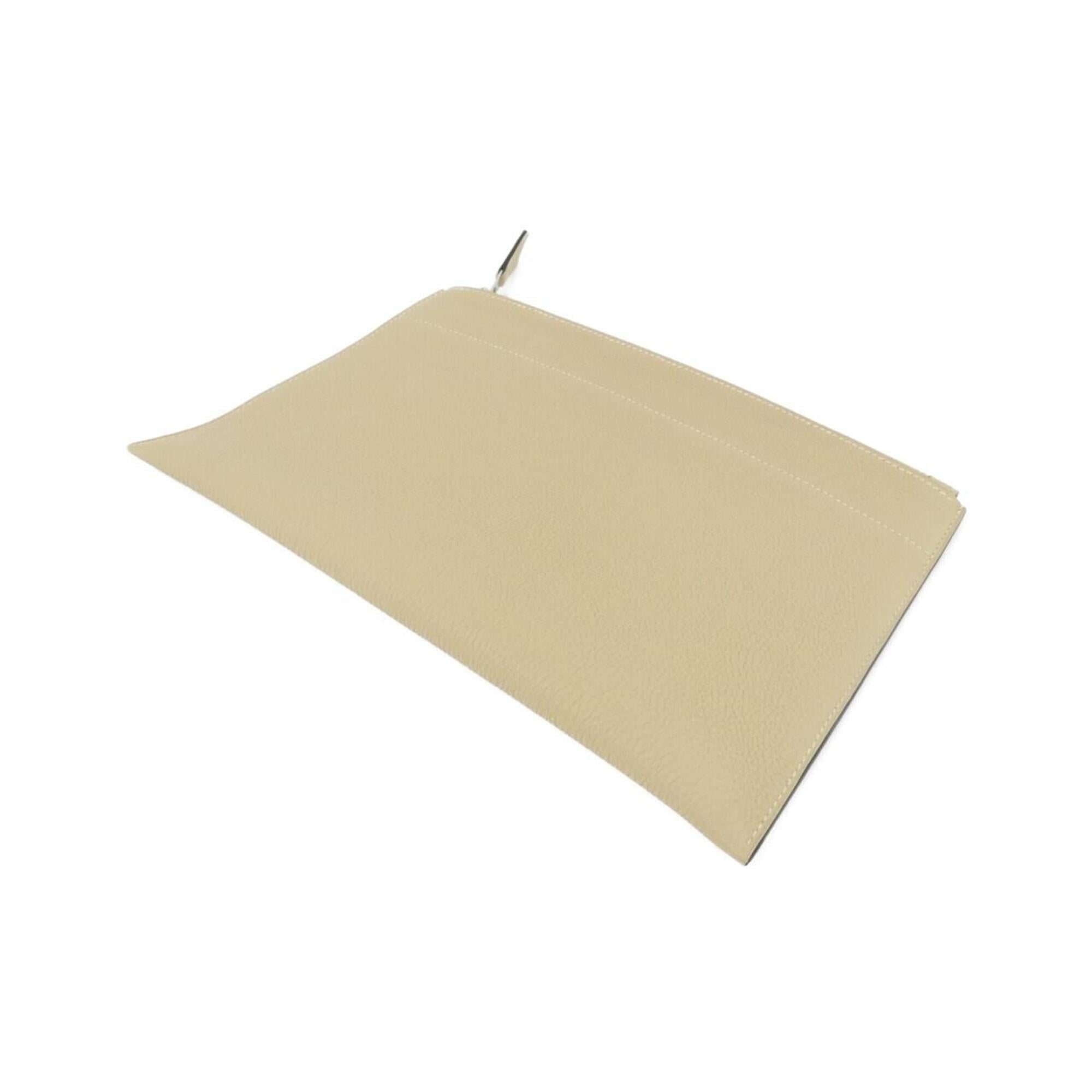 Hermes Beige Togo Leather Handbag Pochette Pouch (Pre-Owned)