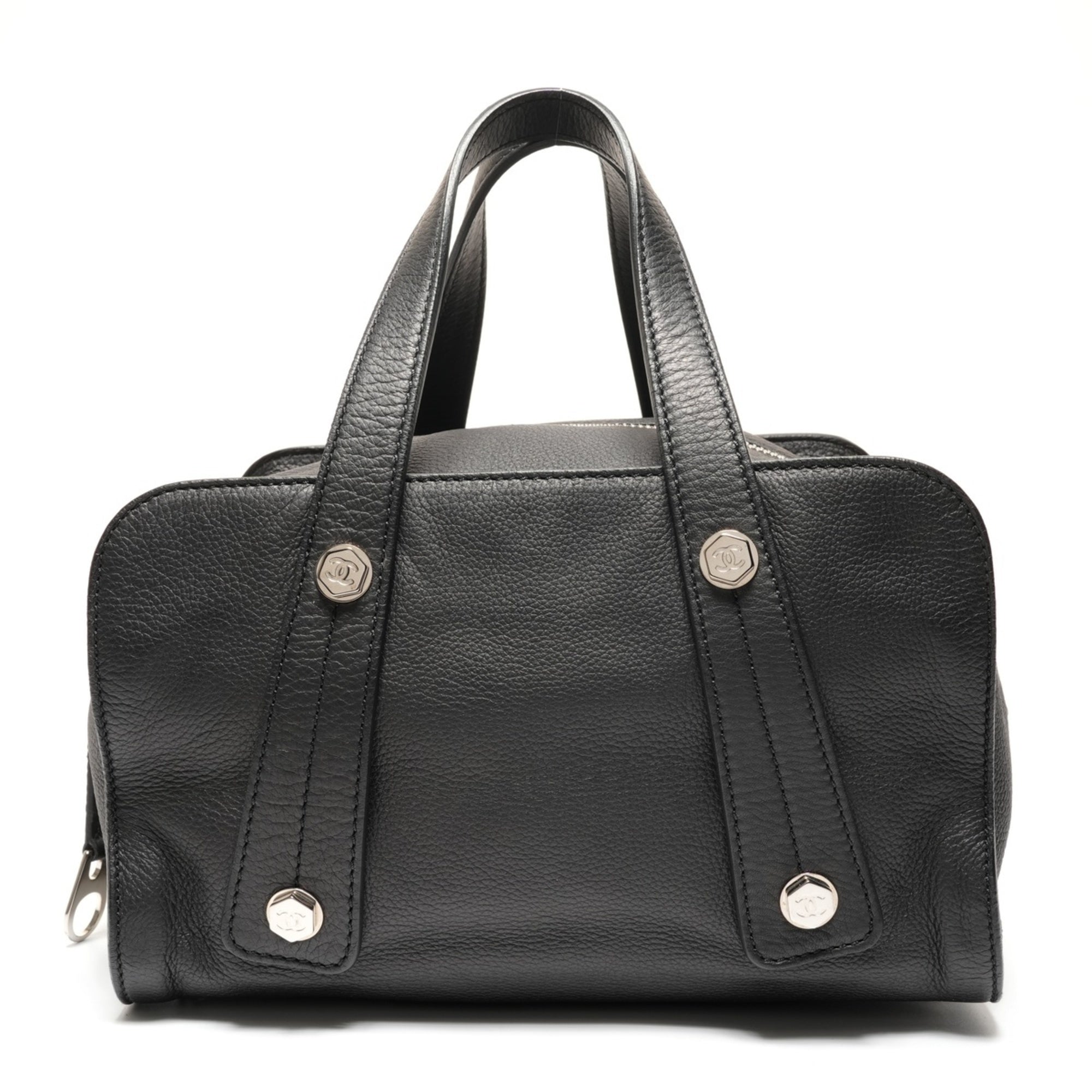 Chanel Black Leather Handbag (Pre-Owned)