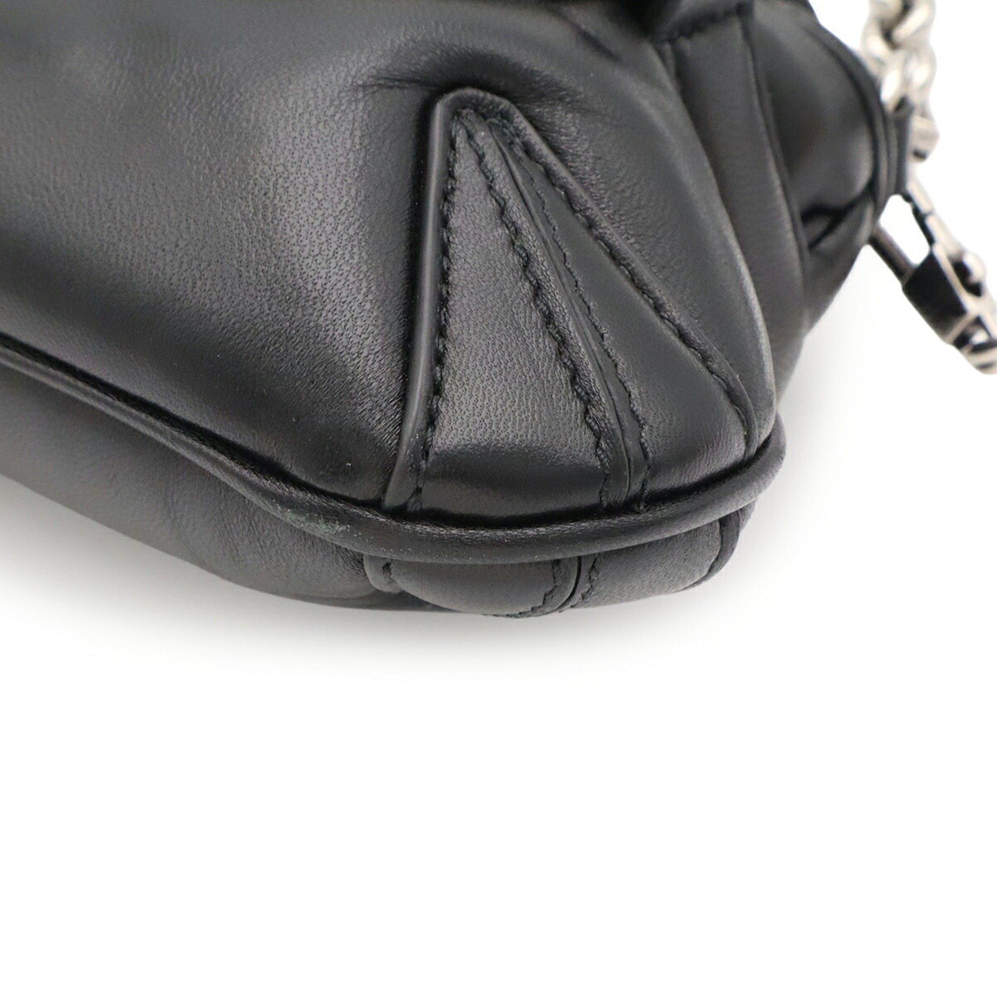 Gucci Horsebit Black Leather Handbag Shoulder Bag (Pre-Owned)