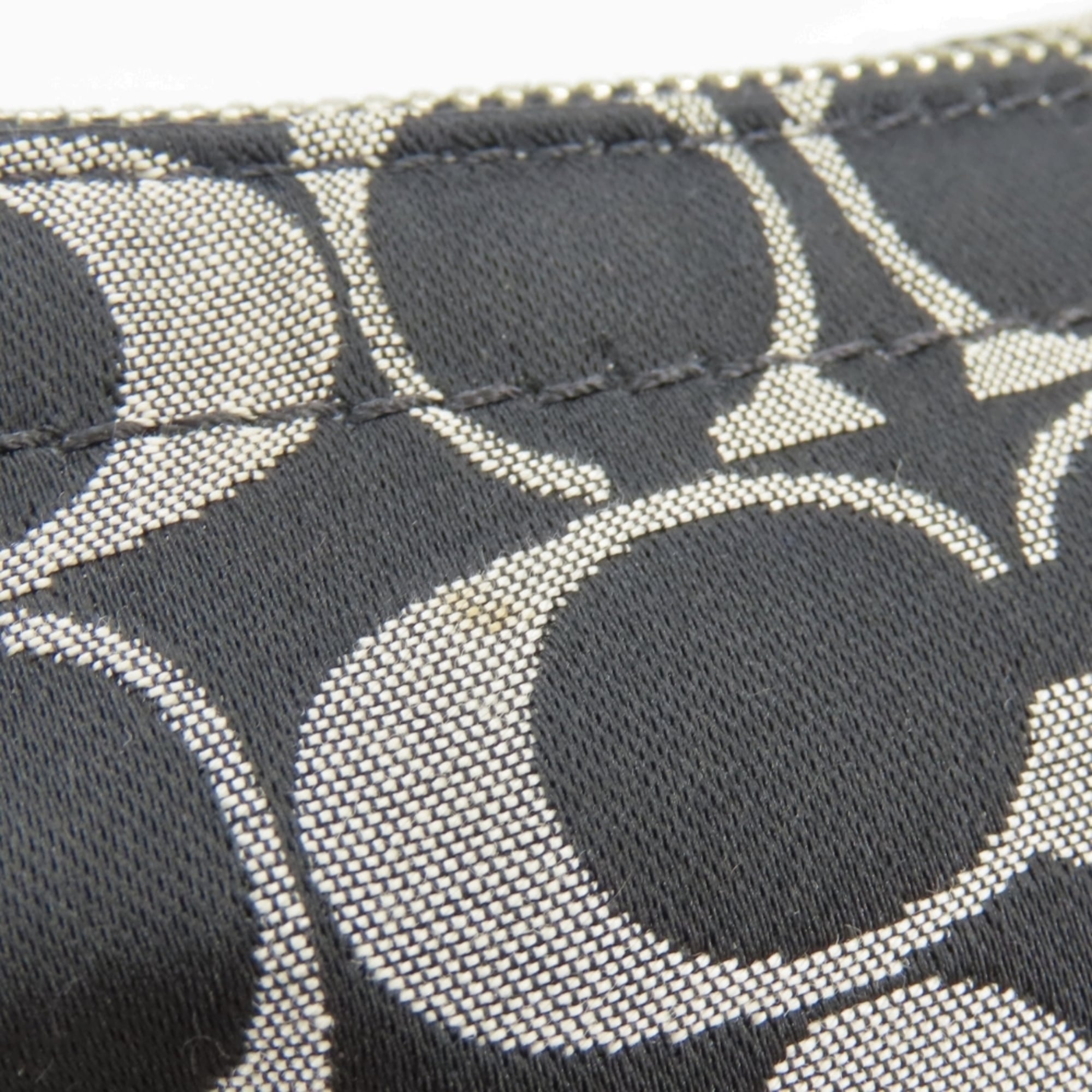 Coach Black Gray Canvas Patent Leather Shoulder Bag (Pre-Owned)