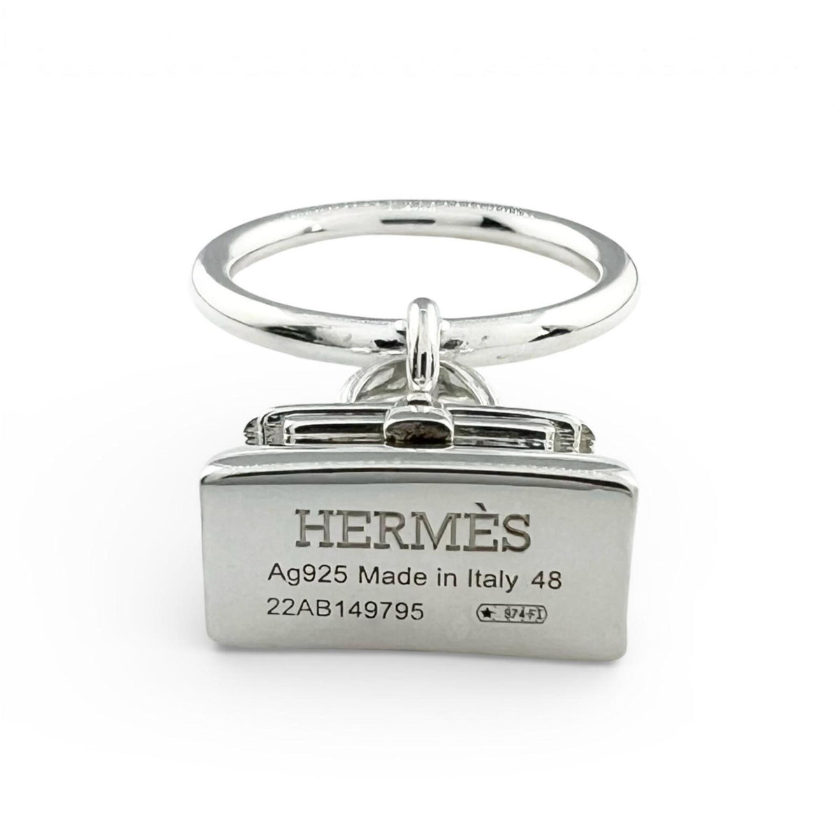 Hermes Silver Silver 925 Band Ring (Pre-Owned)