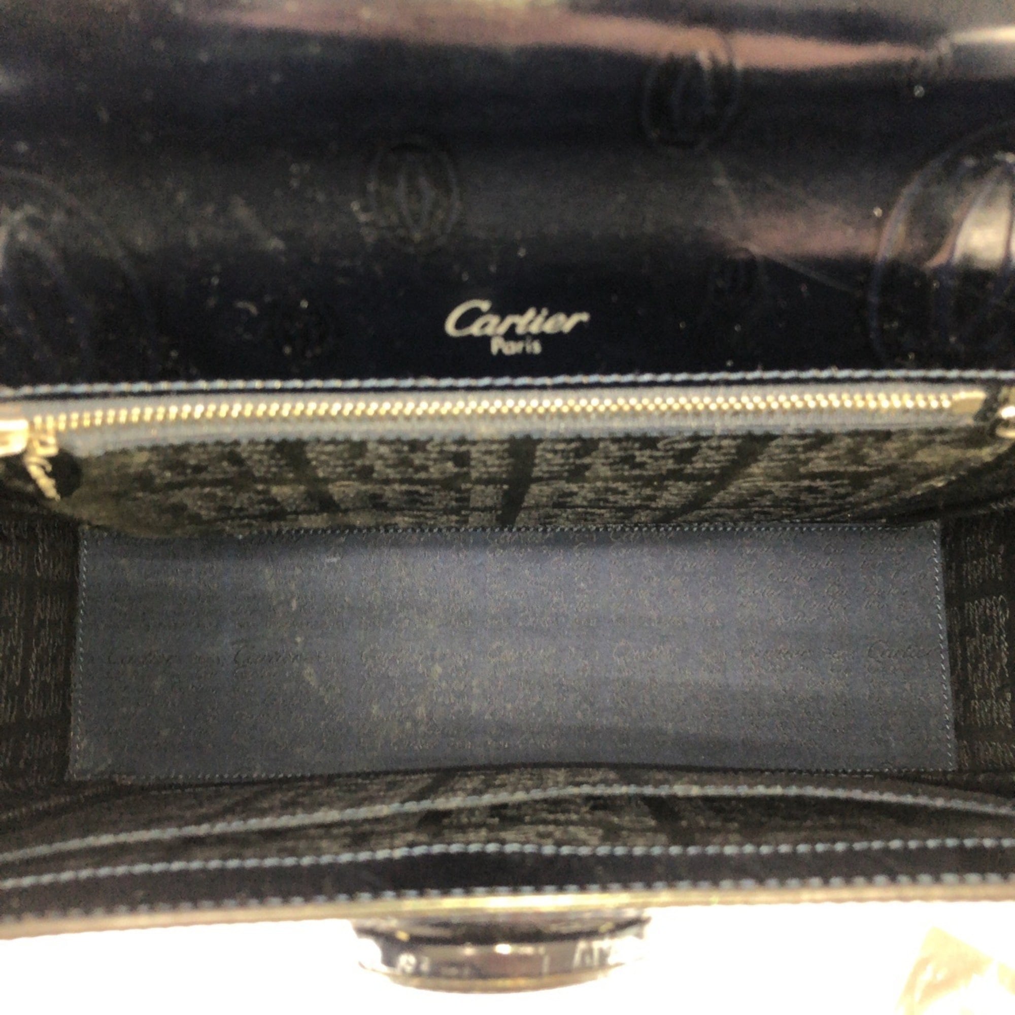 Cartier Dark Navy Navy Patent Leather Handbag (Pre-Owned)