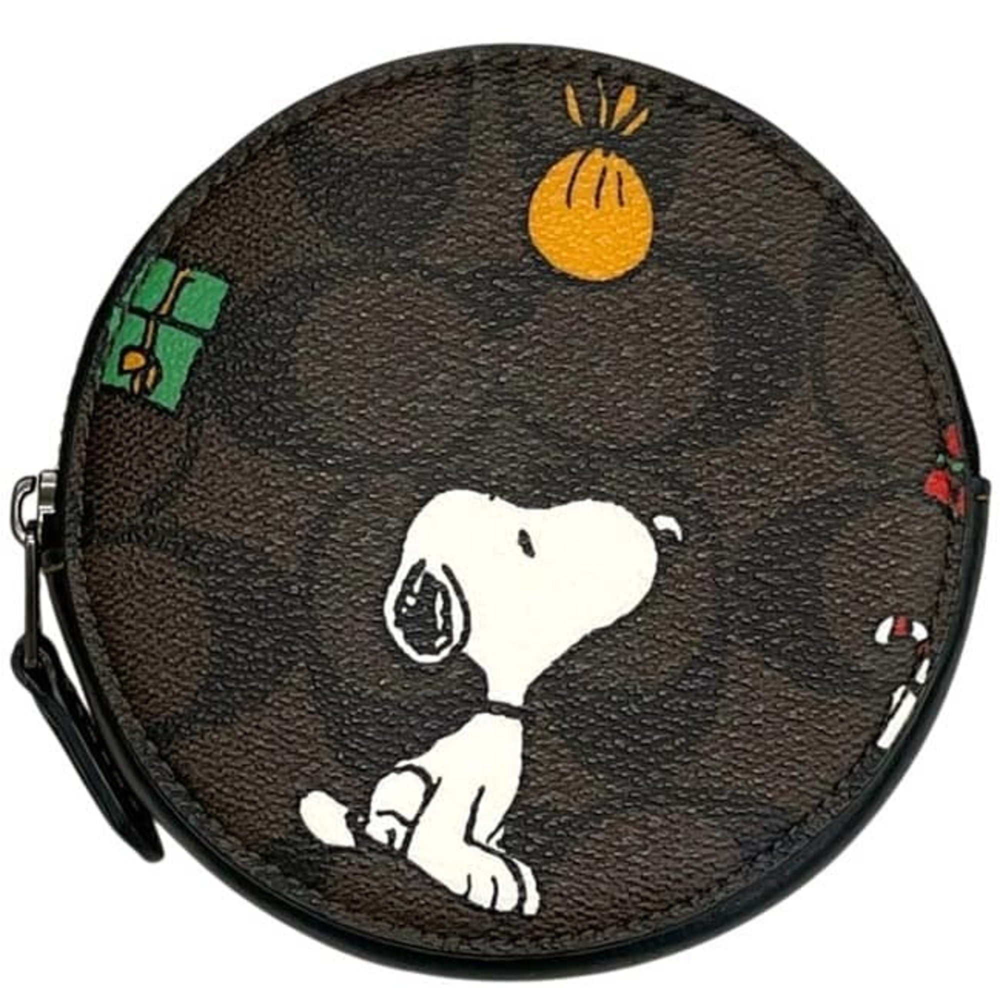 Coach Black Brown Pvc Leather Coin Purse/Coin Case (Pre-Owned)
